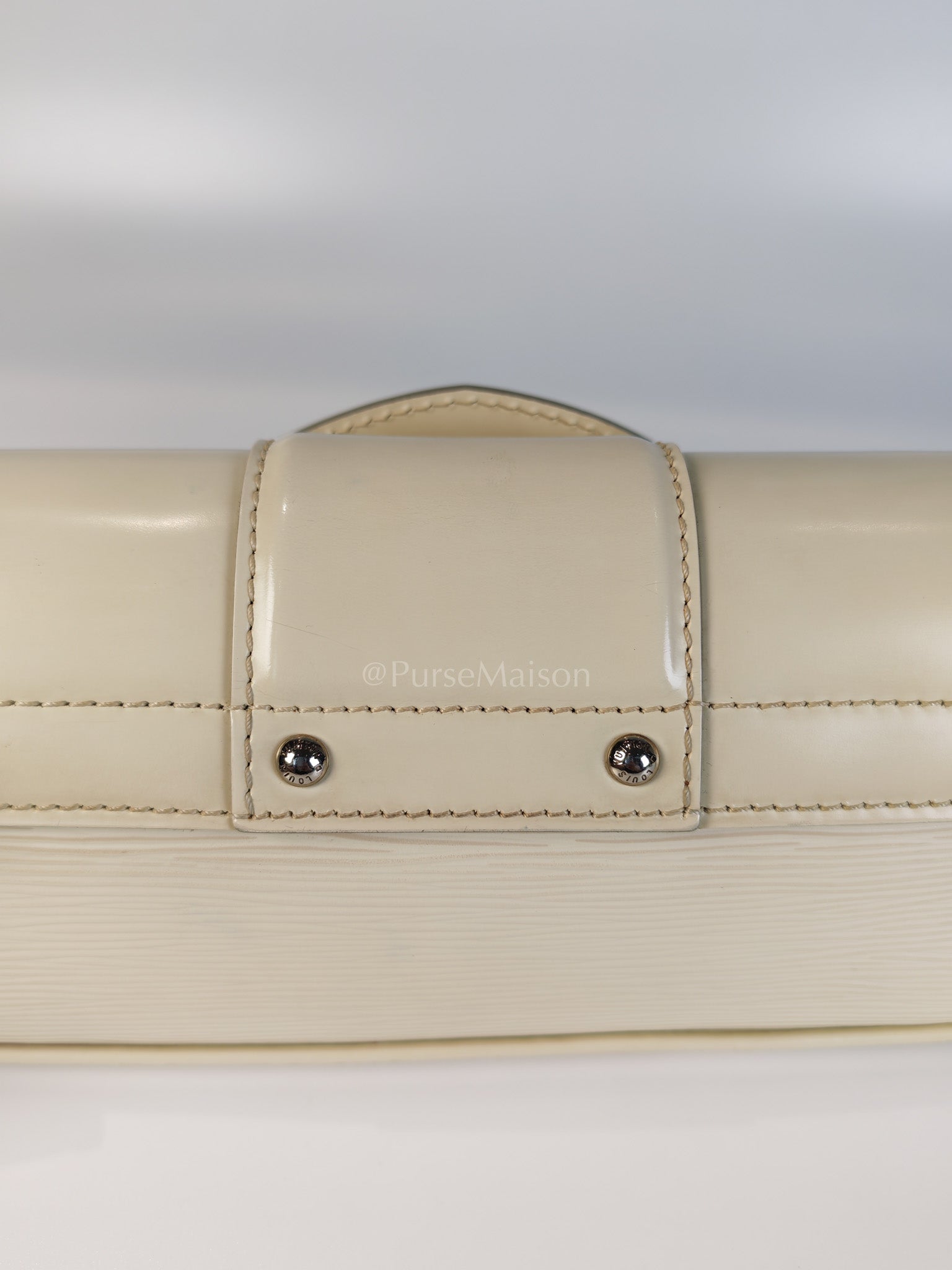 Pochette Montaigne In Cream Epi Leather Clutch Shoulder Bag (Date Code: TJ1170) | Purse Maison Luxury Bags Shop