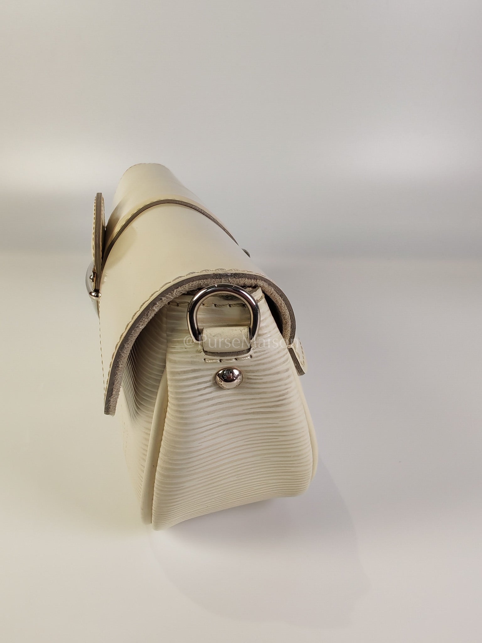 Pochette Montaigne In Cream Epi Leather Clutch Shoulder Bag (Date Code: TJ1170) | Purse Maison Luxury Bags Shop