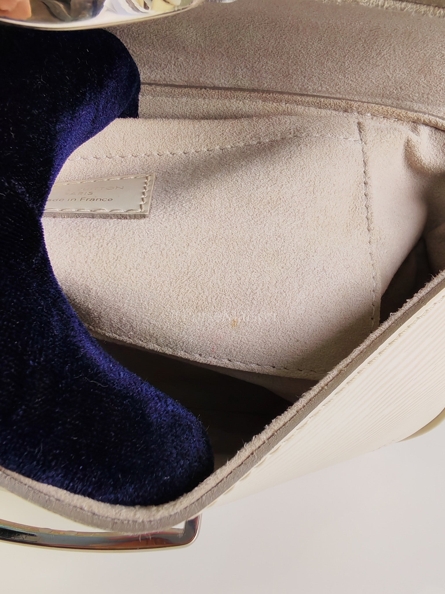 Pochette Montaigne In Cream Epi Leather Clutch Shoulder Bag (Date Code: TJ1170) | Purse Maison Luxury Bags Shop