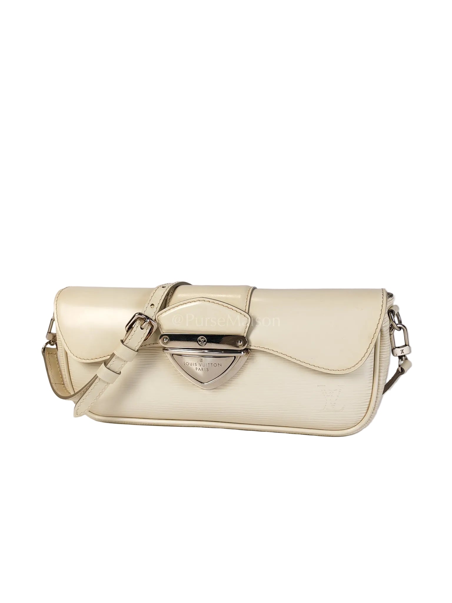 Pochette Montaigne In Cream Epi Leather Clutch Shoulder Bag (Date Code: TJ1170) | Purse Maison Luxury Bags Shop