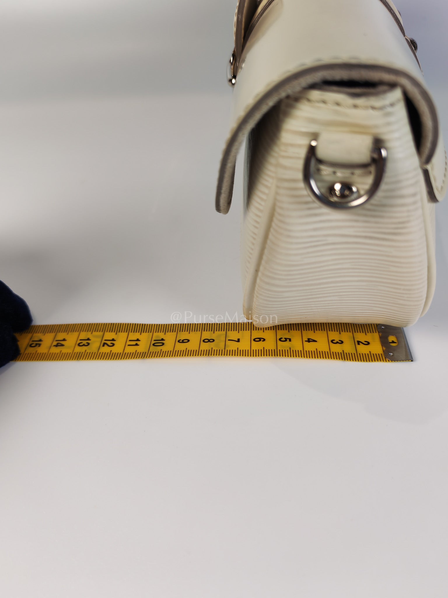 Pochette Montaigne In Cream Epi Leather Clutch Shoulder Bag (Date Code: TJ1170) | Purse Maison Luxury Bags Shop