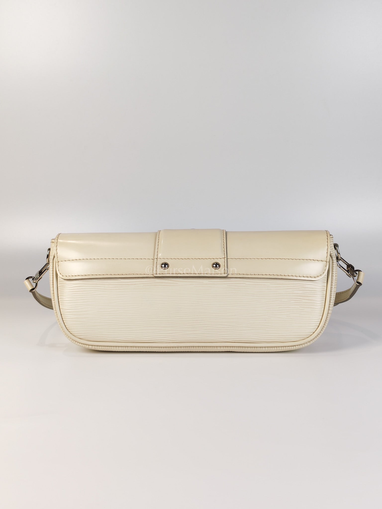 Pochette Montaigne In Cream Epi Leather Clutch Shoulder Bag (Date Code: TJ1170) | Purse Maison Luxury Bags Shop