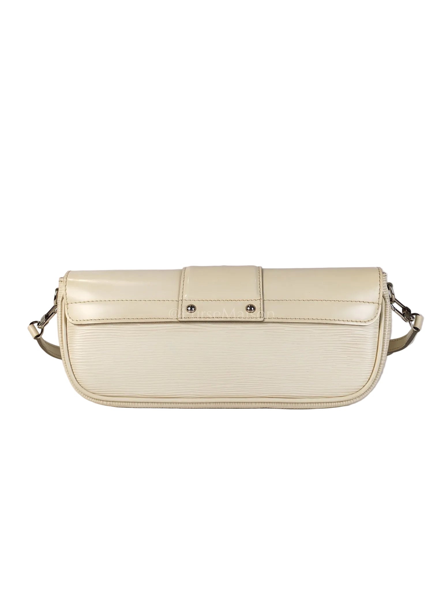 Pochette Montaigne In Cream Epi Leather Clutch Shoulder Bag (Date Code: TJ1170) | Purse Maison Luxury Bags Shop