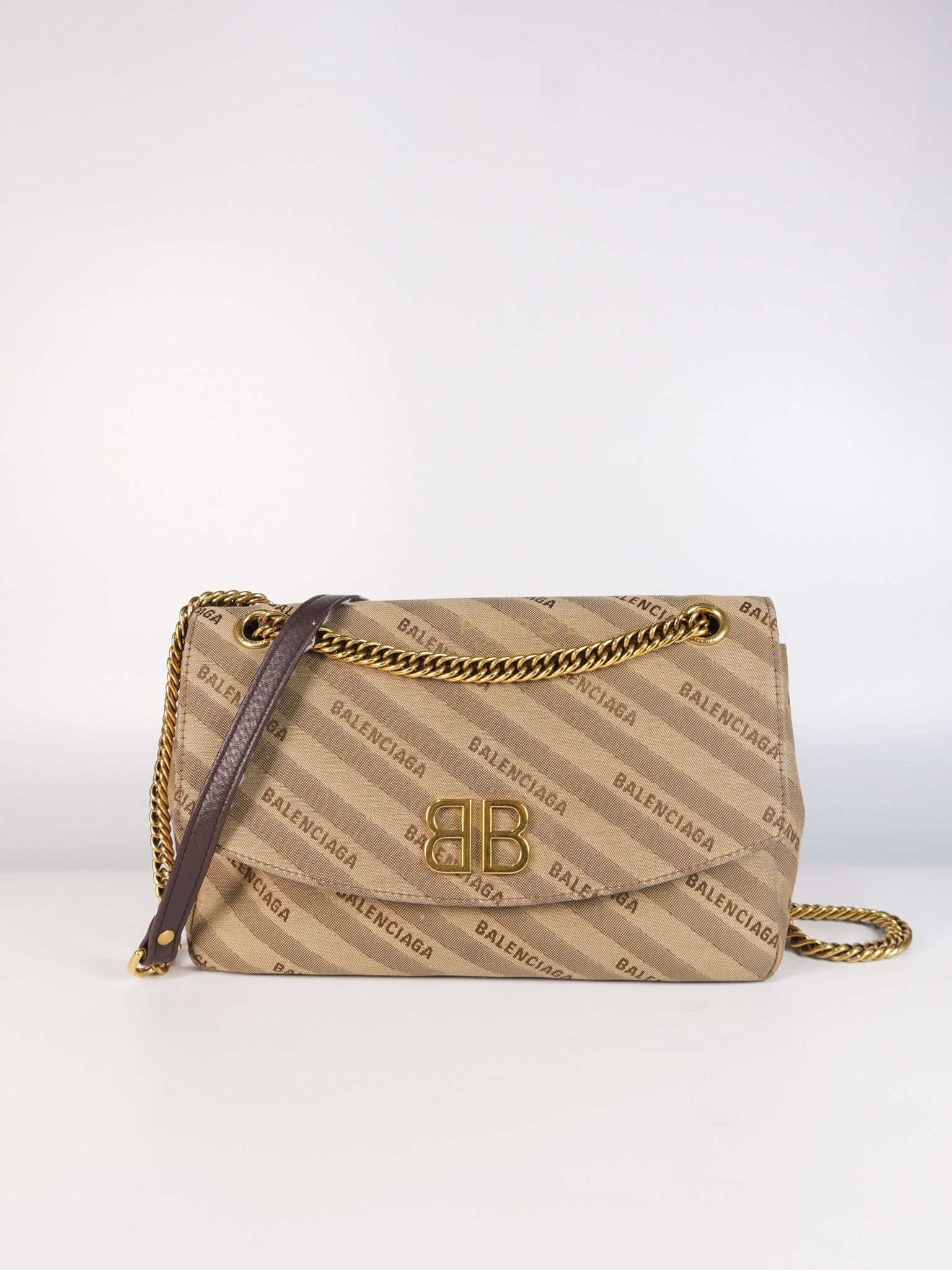 BB logo Chain Monogram Shoulder Bag
