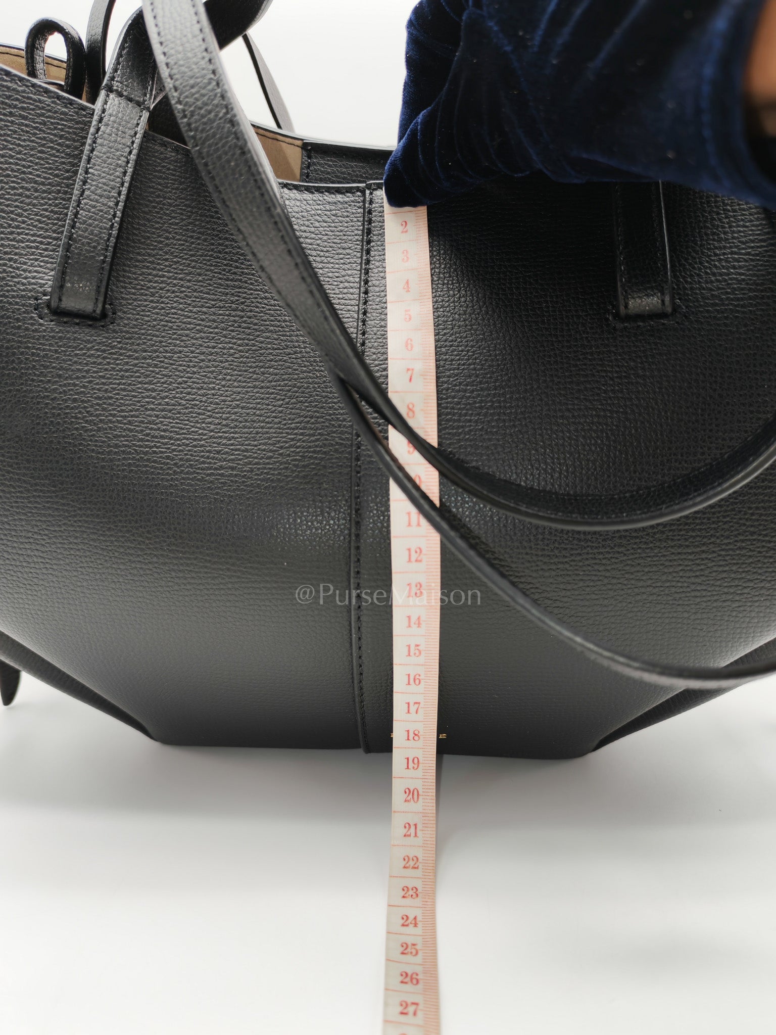 Cyme Mini in Black Graine Leather and Black Stitiching Tote Bag | Purse Maison Luxury Bags Shop