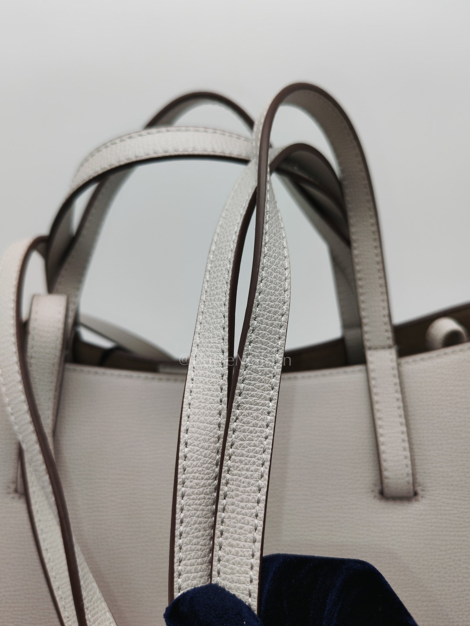 Cyme Mini in Mist Graine Leather Tote Bag | Purse Maison Luxury Bags Shop