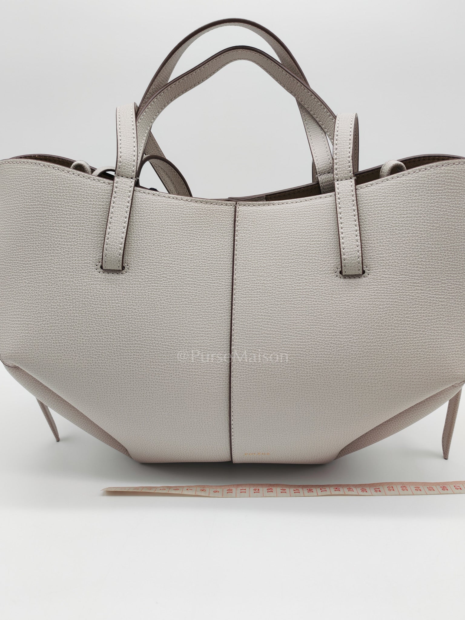 Cyme Mini in Mist Graine Leather Tote Bag | Purse Maison Luxury Bags Shop