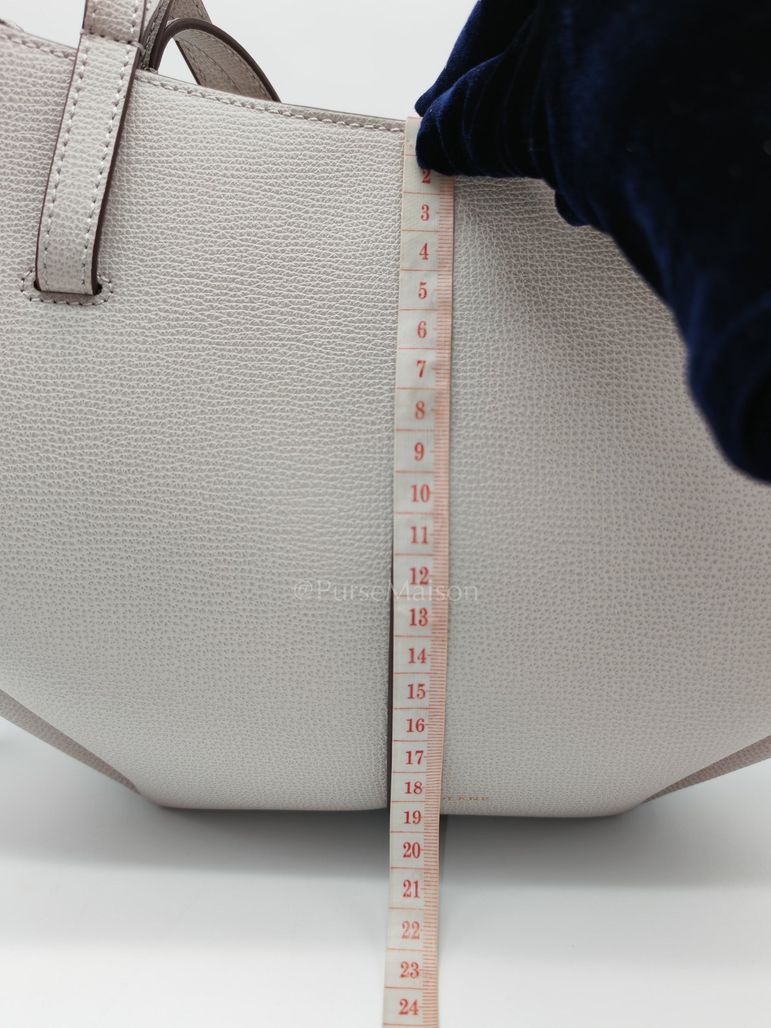Cyme Mini in Mist Graine Leather Tote Bag | Purse Maison Luxury Bags Shop
