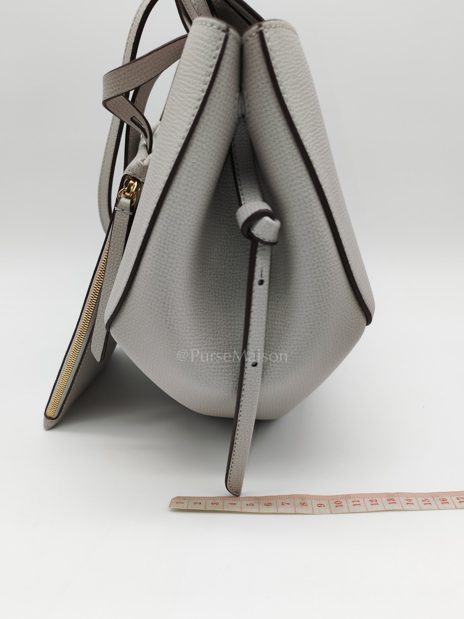 Cyme Mini in Mist Graine Leather Tote Bag | Purse Maison Luxury Bags Shop