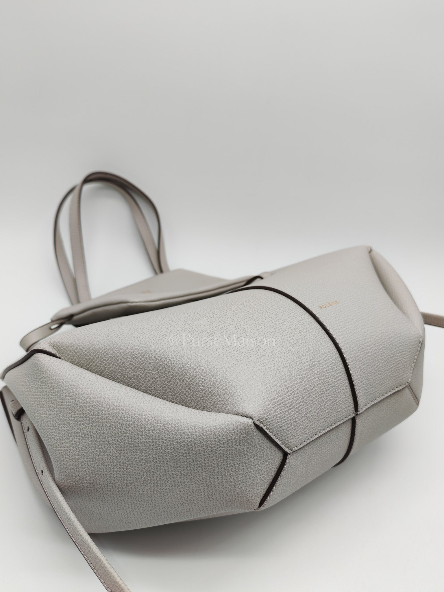 Cyme Mini in Mist Graine Leather Tote Bag | Purse Maison Luxury Bags Shop
