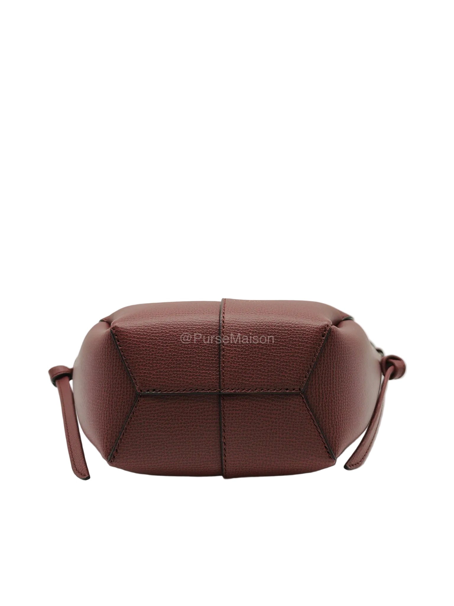 Polene Cyme Nano Tote Bag in Black Cherry Graine Leather | Purse Maison Luxury Bags Shop