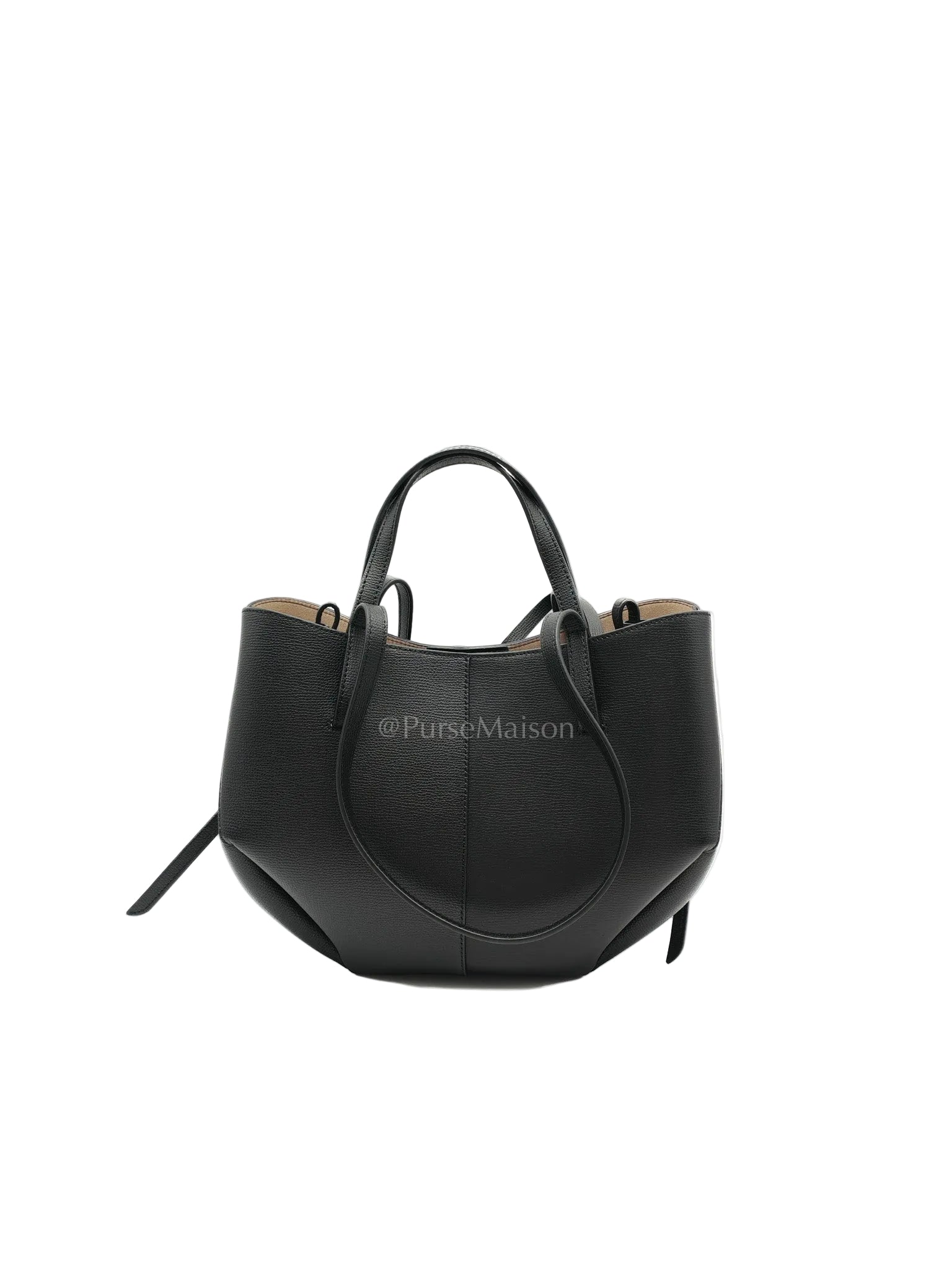 Polene Mini Cyme Black Graine Leather | Purse Maison Luxury Bags Shop