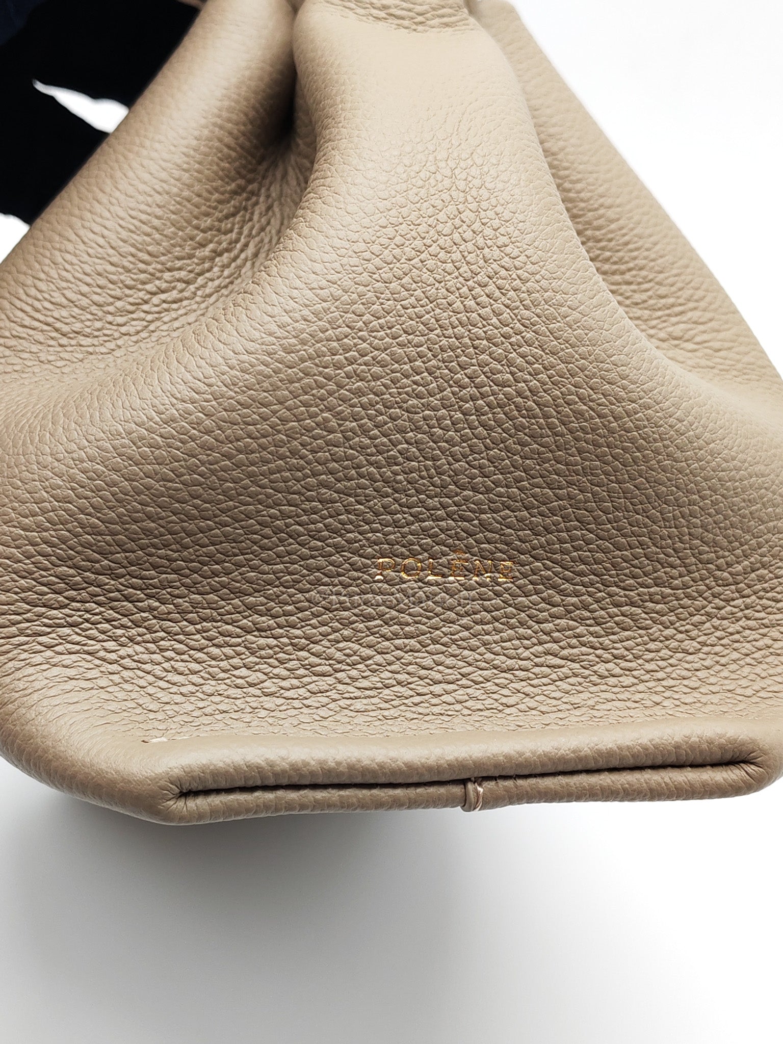 Numero Neuf Mini Bag in Taupe Grained Calfskin Leather & Light Gold Hardware | Purse Maison Luxury Bags Shop