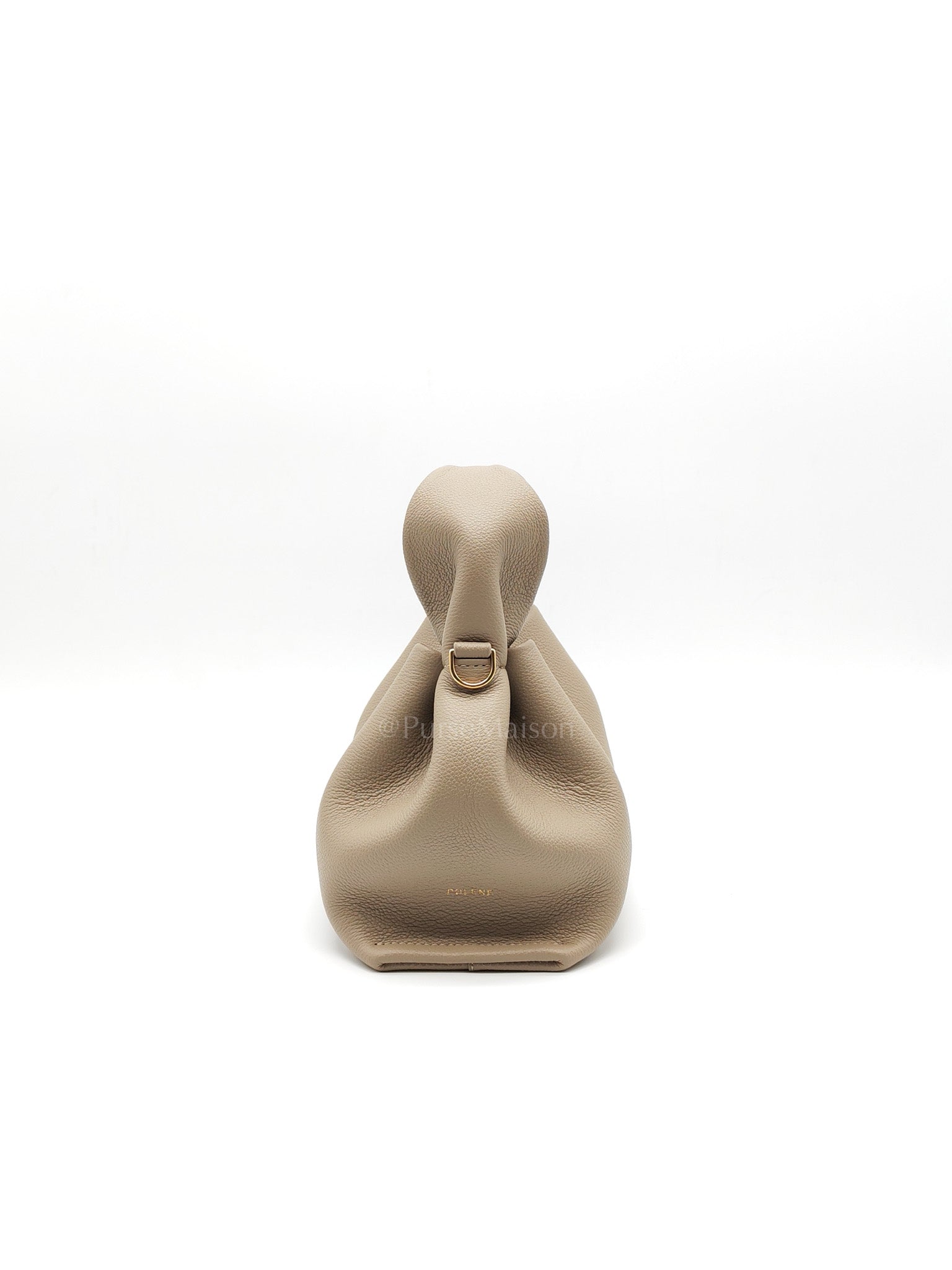 Numero Neuf Mini Bag in Taupe Grained Calfskin Leather & Light Gold Hardware | Purse Maison Luxury Bags Shop
