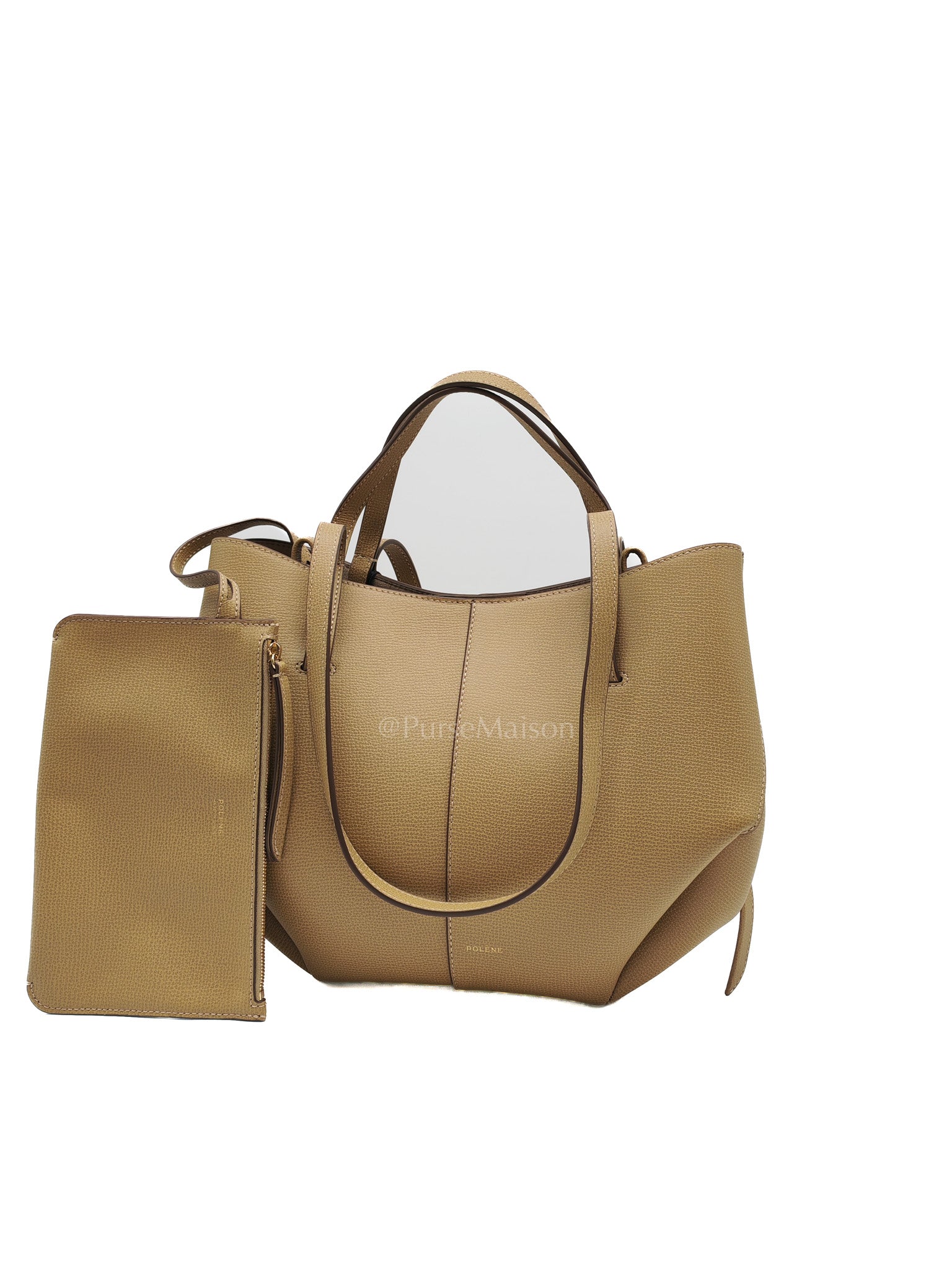 Polene Mini Cyme in Olive Green Graine Leather | Purse Maison Luxury Bags Shop