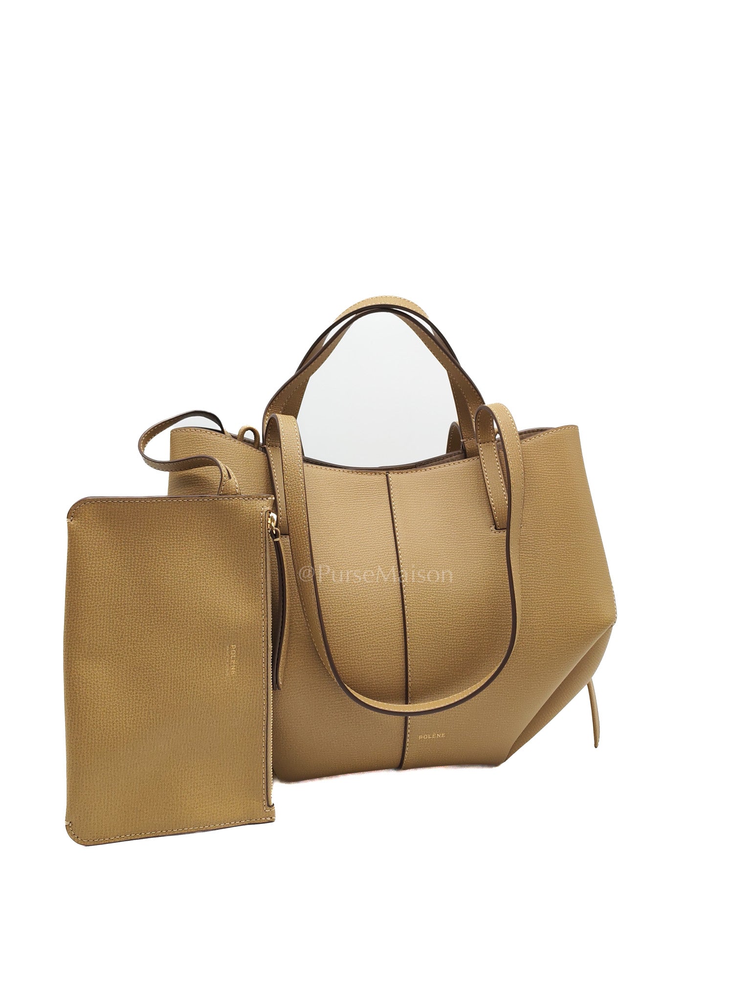 Polene Mini Cyme in Olive Green Graine Leather | Purse Maison Luxury Bags Shop