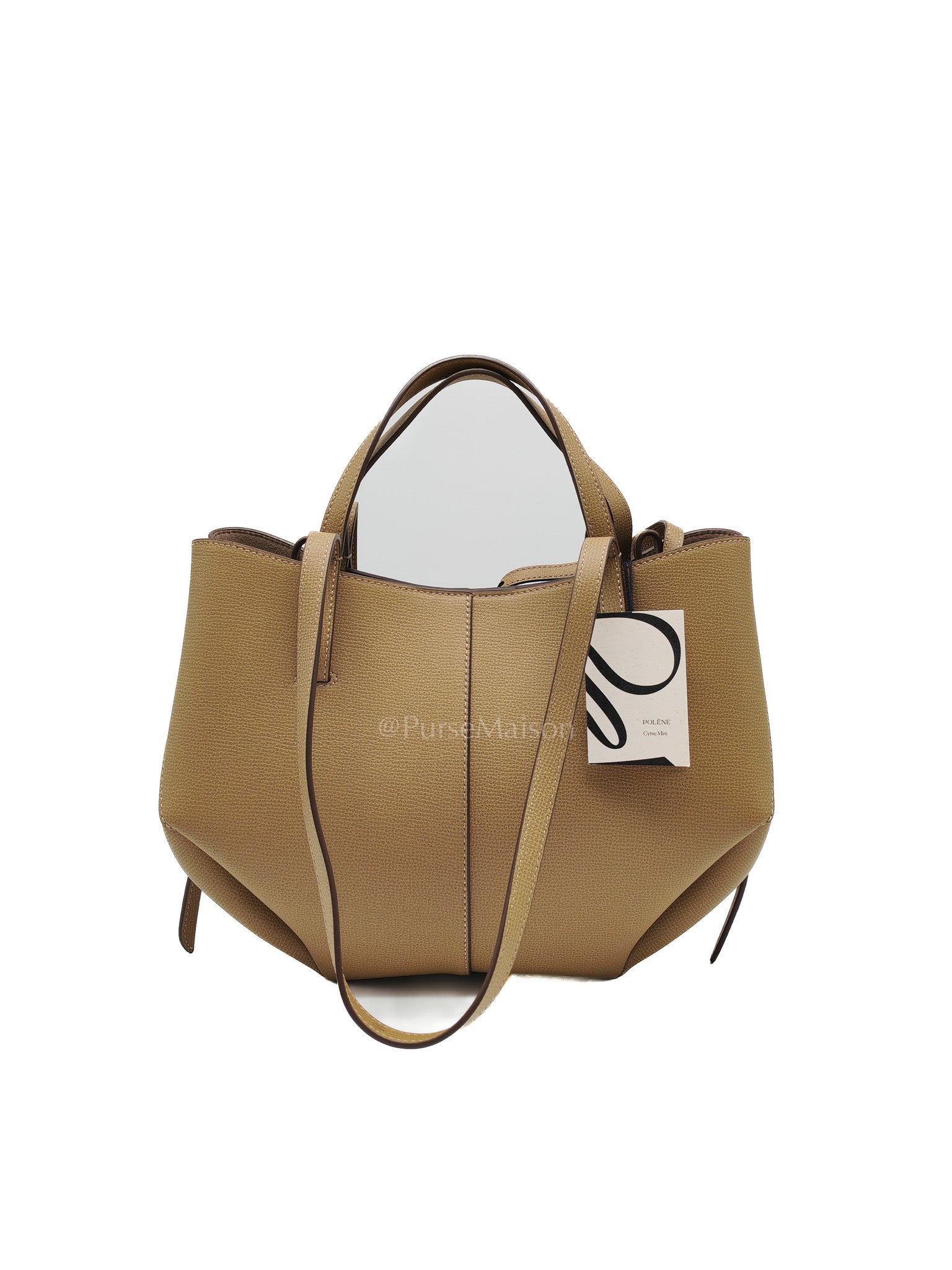 Polene Mini Cyme in Olive Green Graine Leather | Purse Maison Luxury Bags Shop