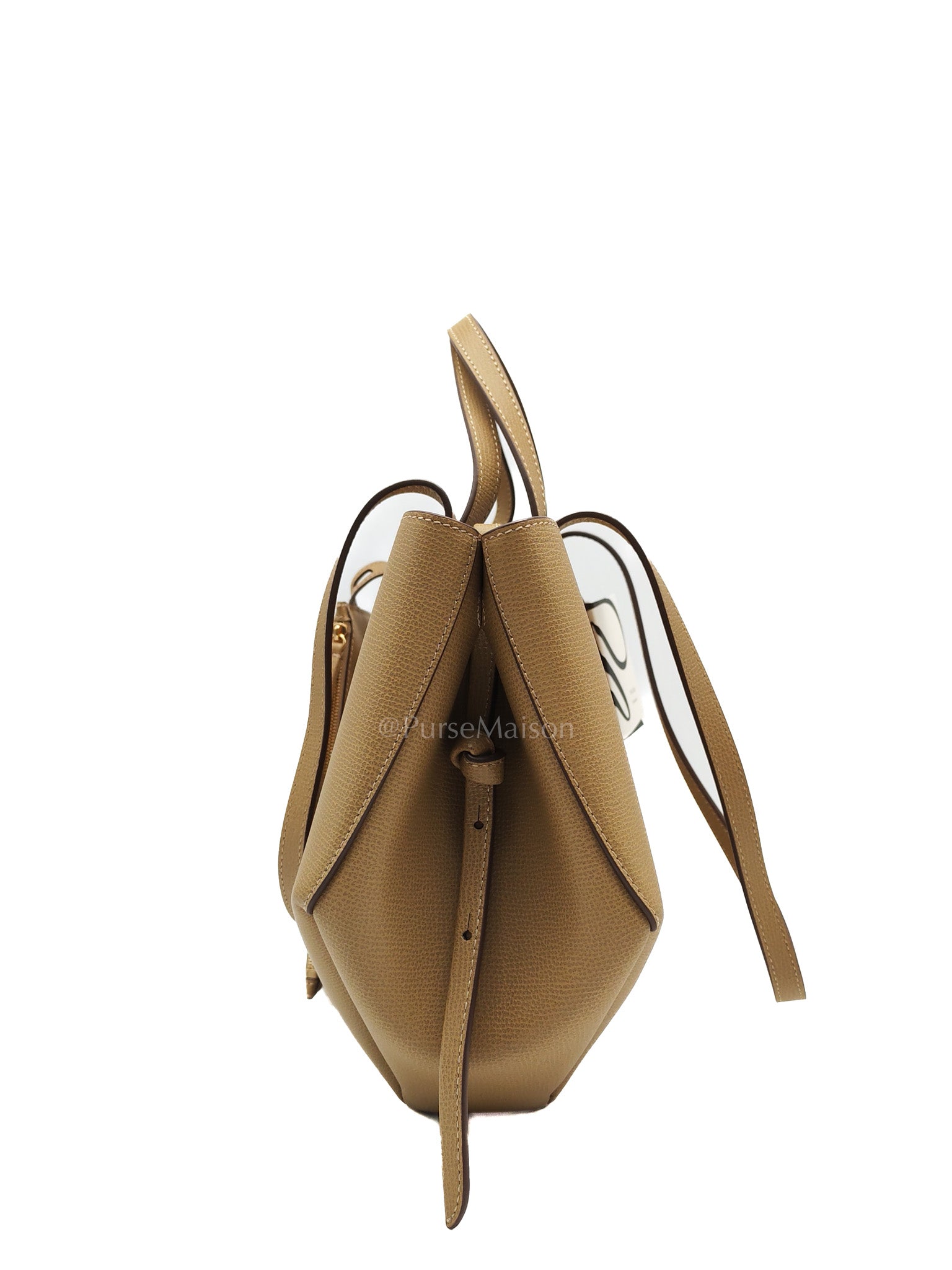 Polene Mini Cyme in Olive Green Graine Leather | Purse Maison Luxury Bags Shop