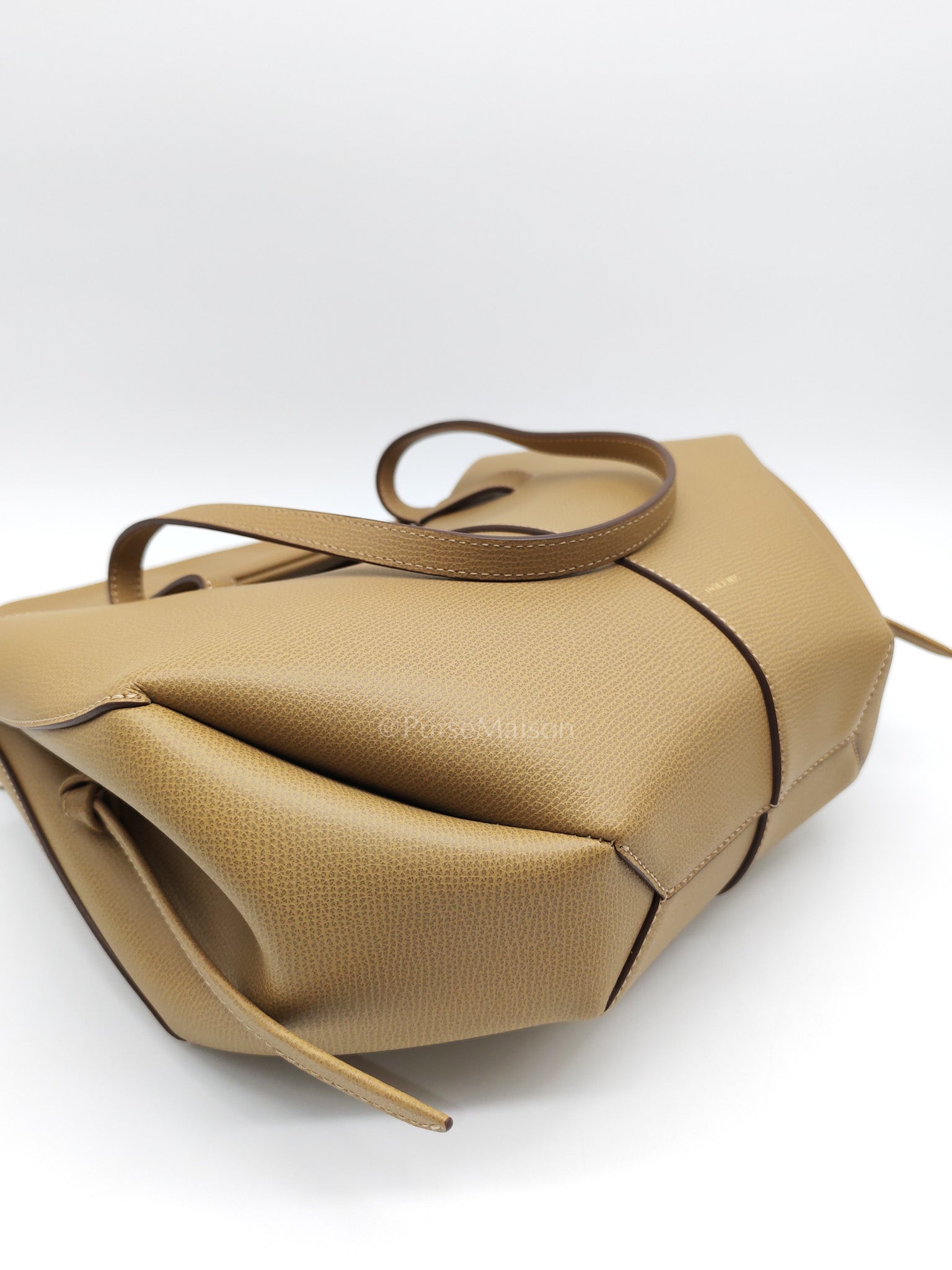 Polene Mini Cyme in Olive Green Graine Leather | Purse Maison Luxury Bags Shop