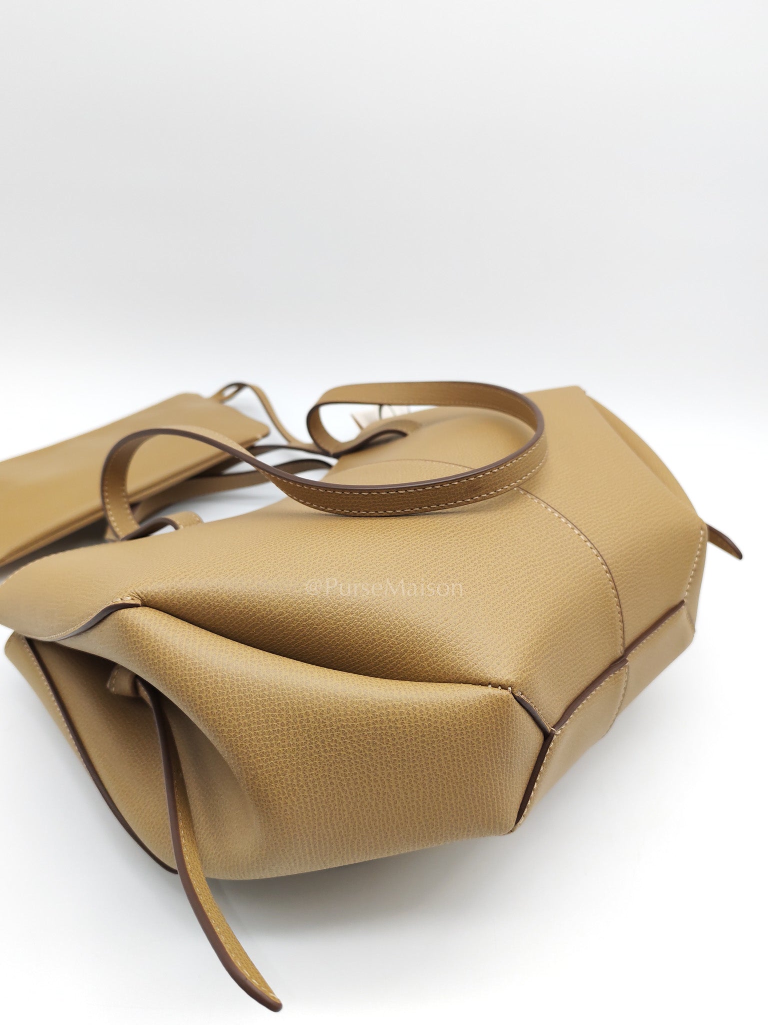 Polene Mini Cyme in Olive Green Graine Leather | Purse Maison Luxury Bags Shop