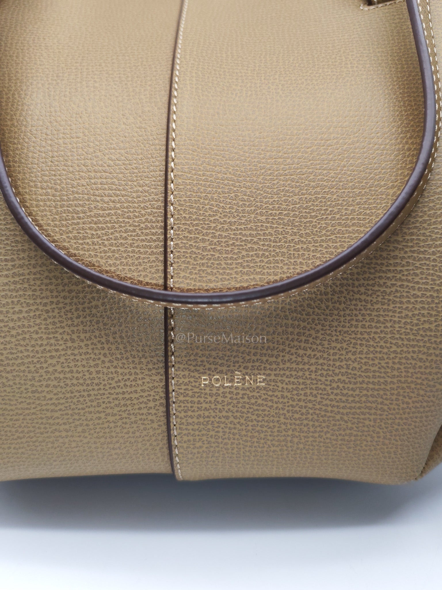 Polene Mini Cyme in Olive Green Graine Leather | Purse Maison Luxury Bags Shop