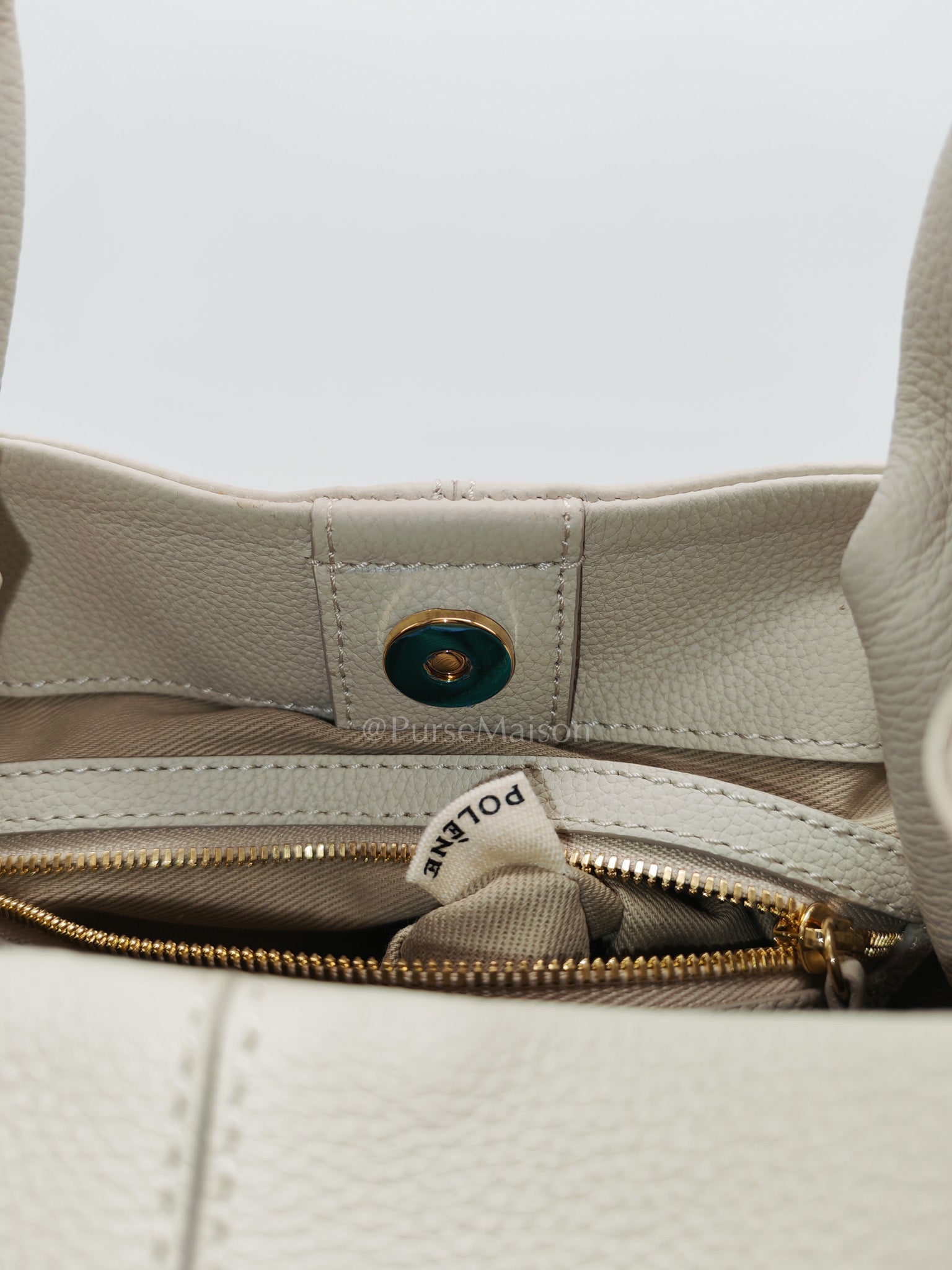 Neuf in Chalk Graine Leather Shoulder Bag
