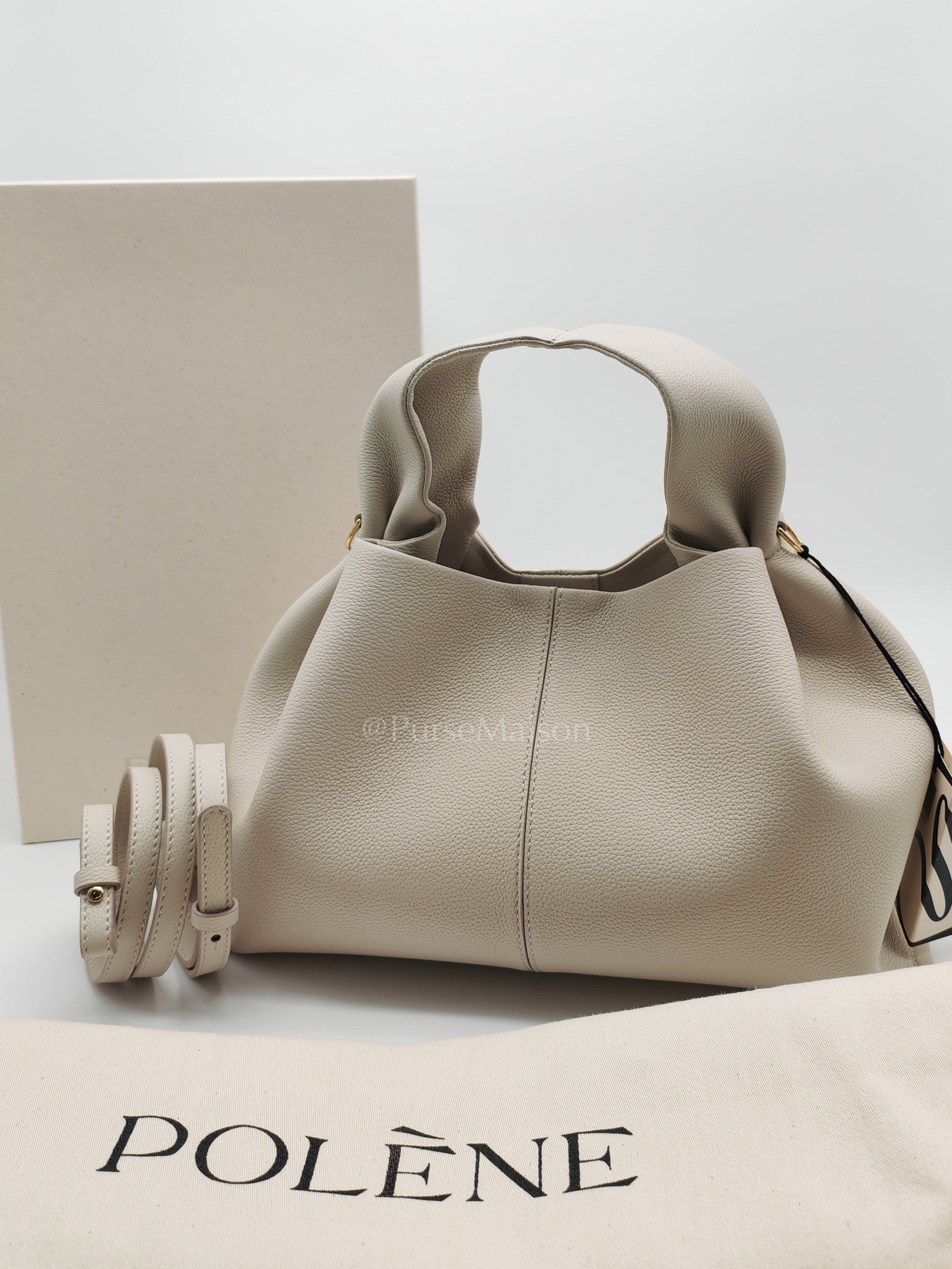 Neuf in Chalk Graine Leather Shoulder Bag