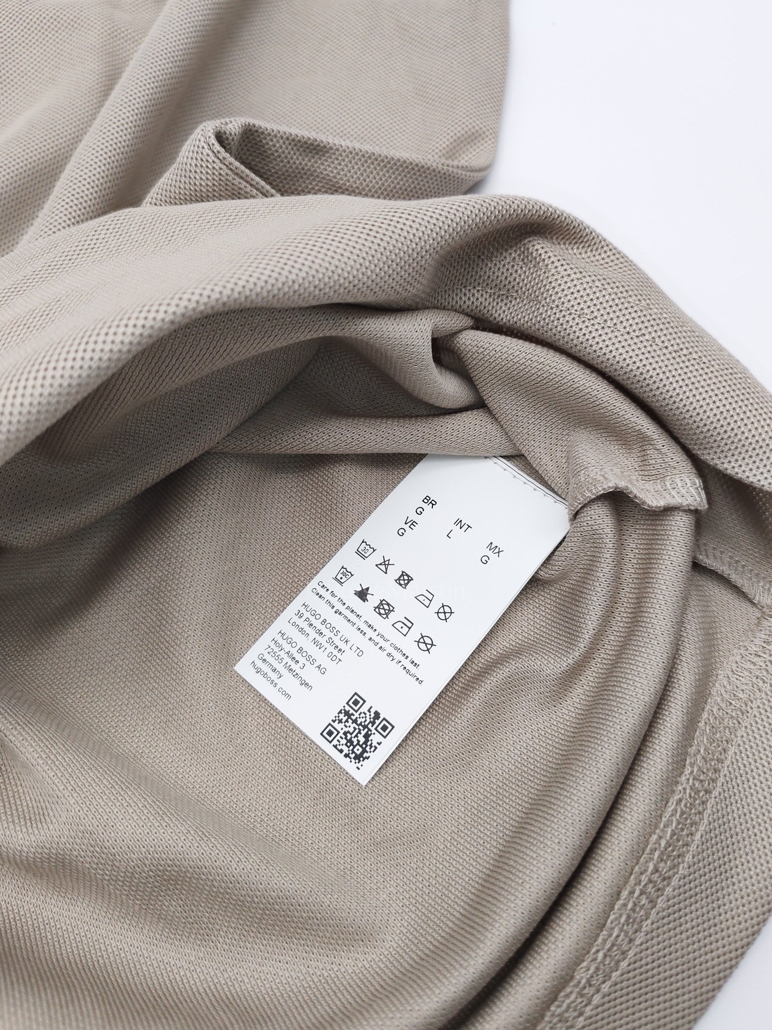 Jersey Polo Shirt in Light Beige for Men Size L