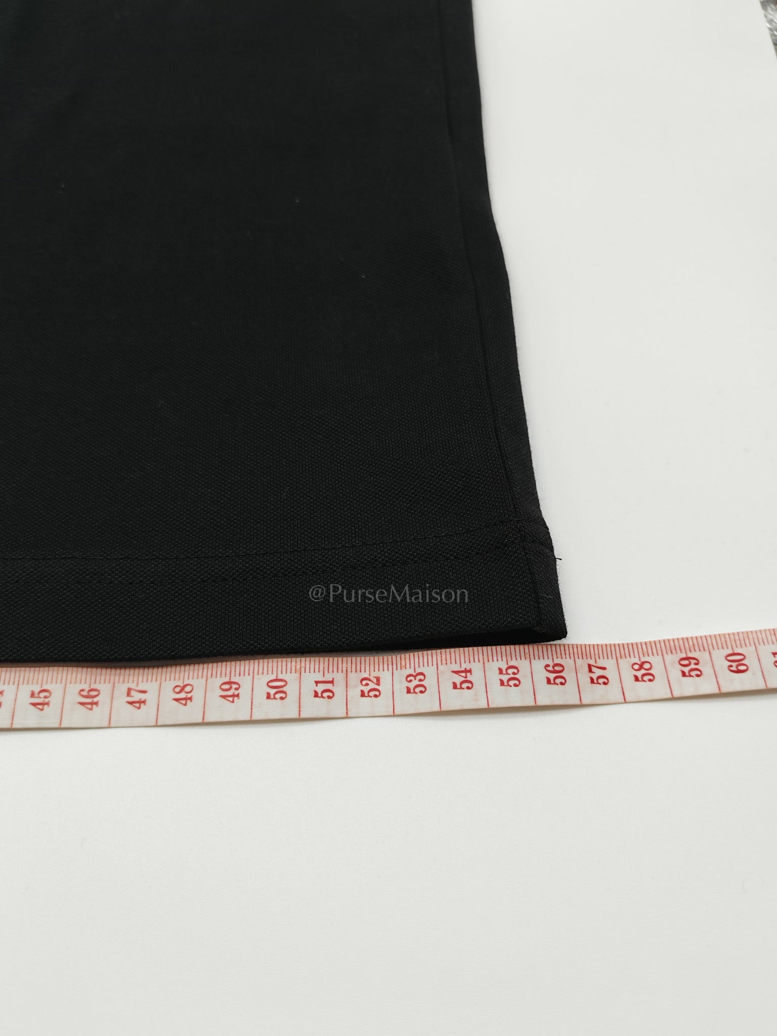 Slim Fit Polo Shirt for Men Black Size XL