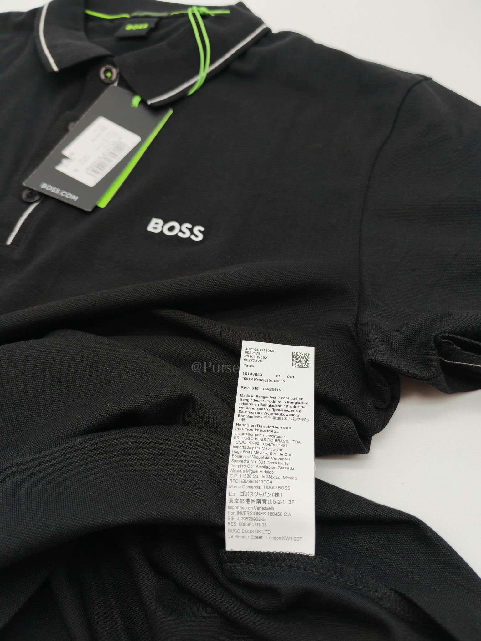 Slim Fit Polo Shirt for Men Black Size XL