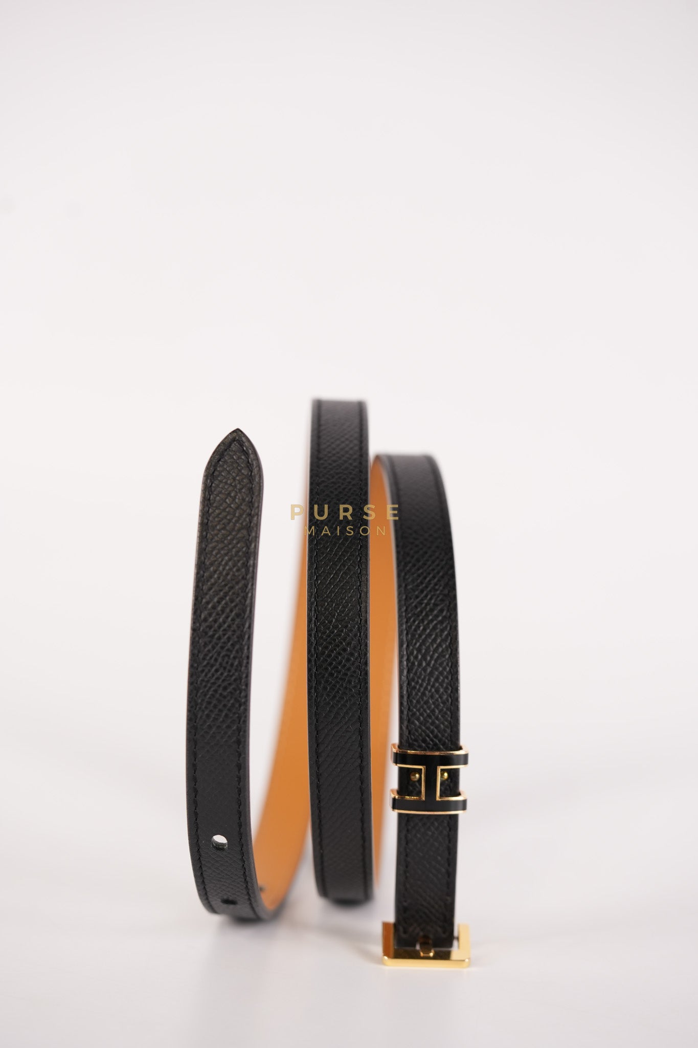 Pop H 15 Belt in Nior/Gold Epsom Leather Size 80 Stamp B(2023) | Purse Maison Luxury Bags Shop