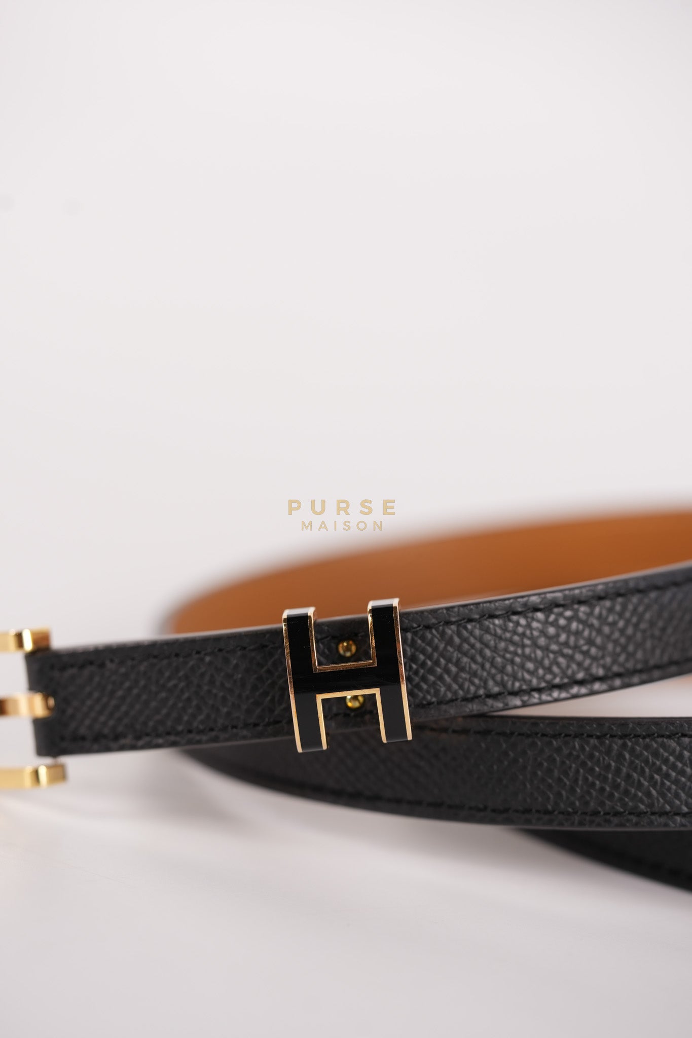 Pop H 15 Belt in Nior/Gold Epsom Leather Size 80 Stamp B(2023) | Purse Maison Luxury Bags Shop