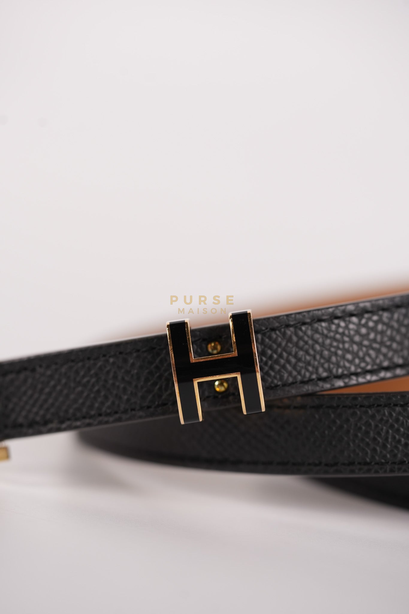 Pop H 15 Belt in Nior/Gold Epsom Leather Size 80 Stamp B(2023) | Purse Maison Luxury Bags Shop