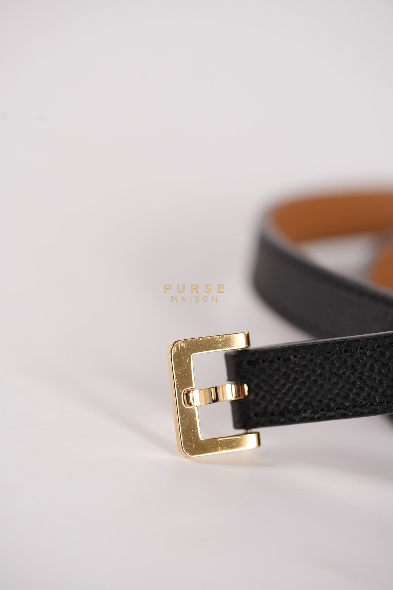 Pop H 15 Belt in Nior/Gold Epsom Leather Size 80 Stamp B(2023) | Purse Maison Luxury Bags Shop