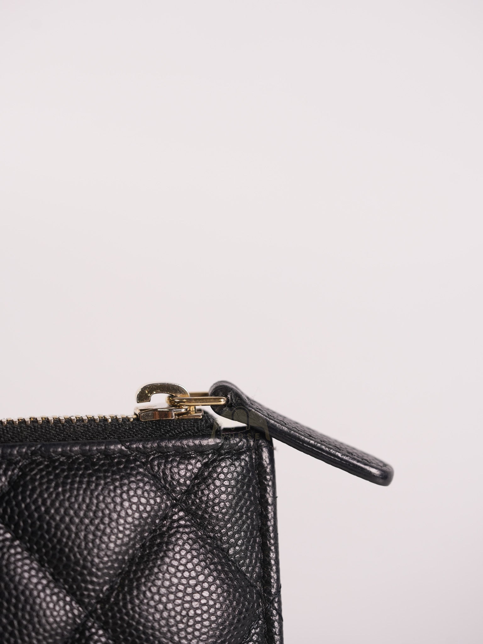 Zip Pouch Wallet in Black Caviar Leather Gold Hardware (Series 28)