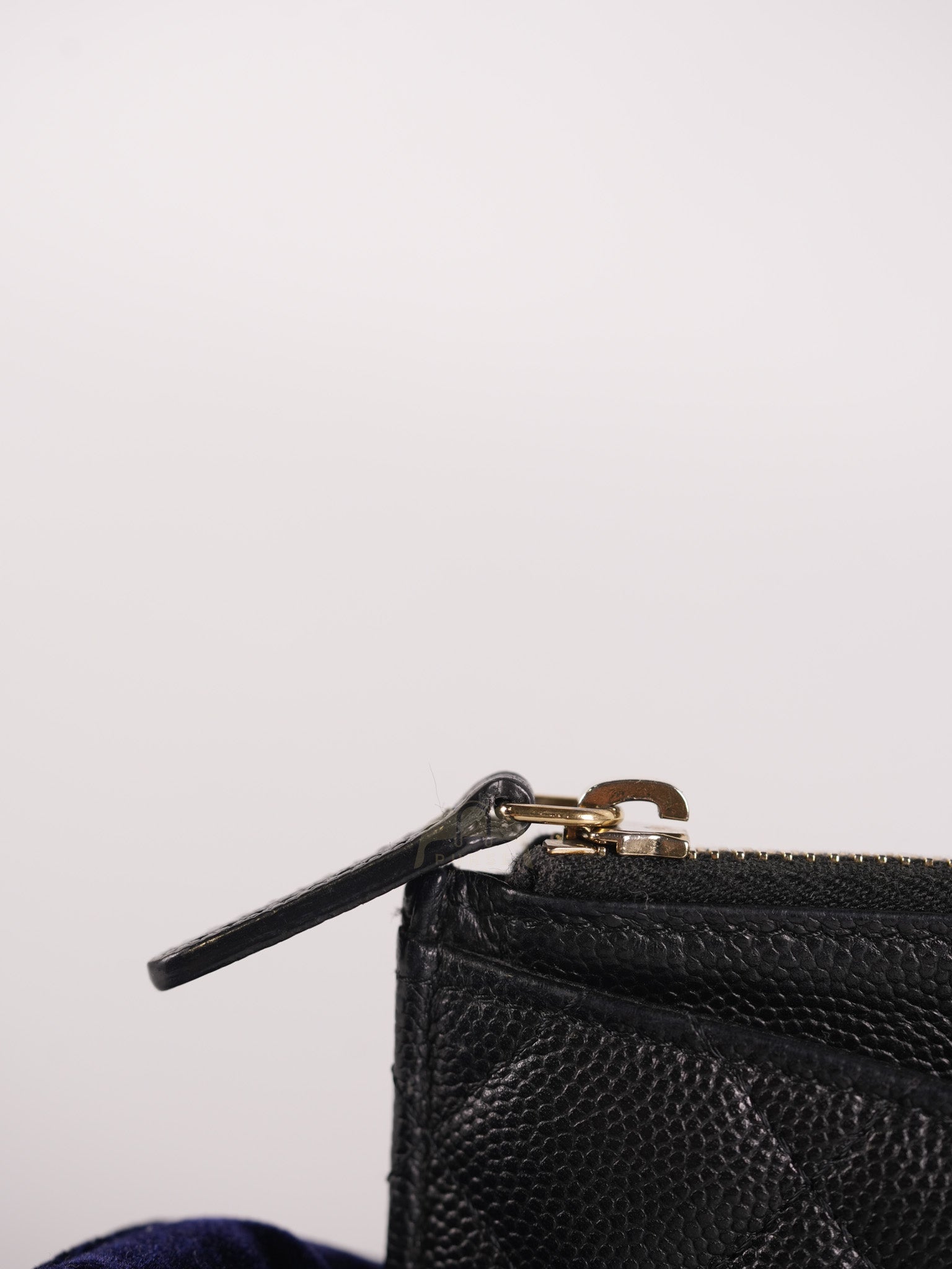 Zip Pouch Wallet in Black Caviar Leather Gold Hardware (Series 28)