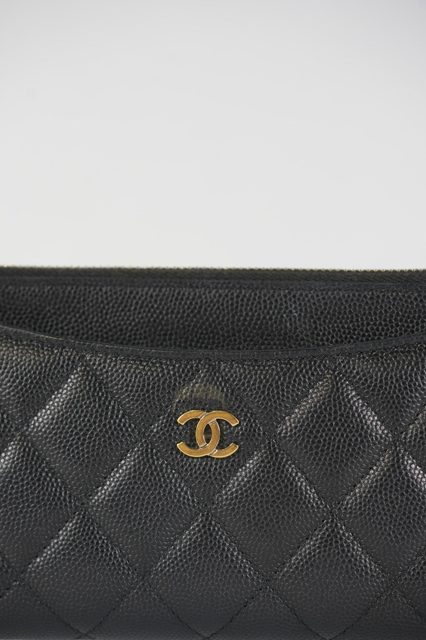Zip Pouch Wallet in Black Caviar Leather Gold Hardware (Series 28)