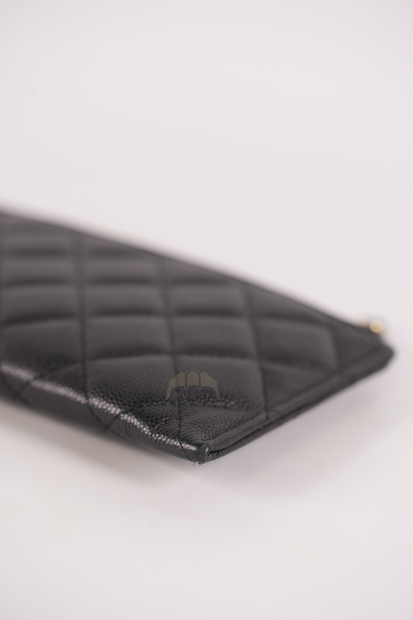 Zip Pouch Wallet in Black Caviar Leather Gold Hardware (Series 28)