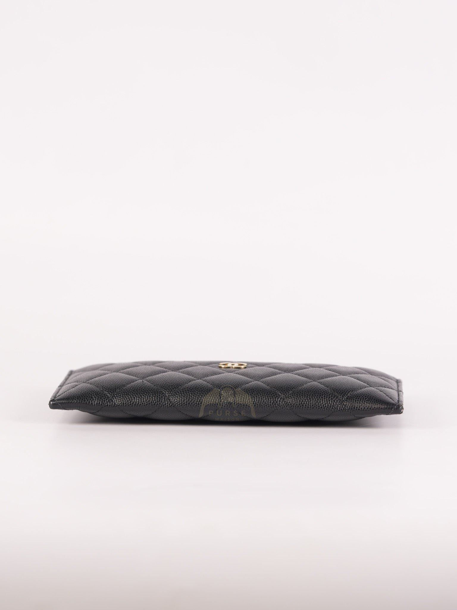 Zip Pouch Wallet in Black Caviar Leather Gold Hardware (Series 28)