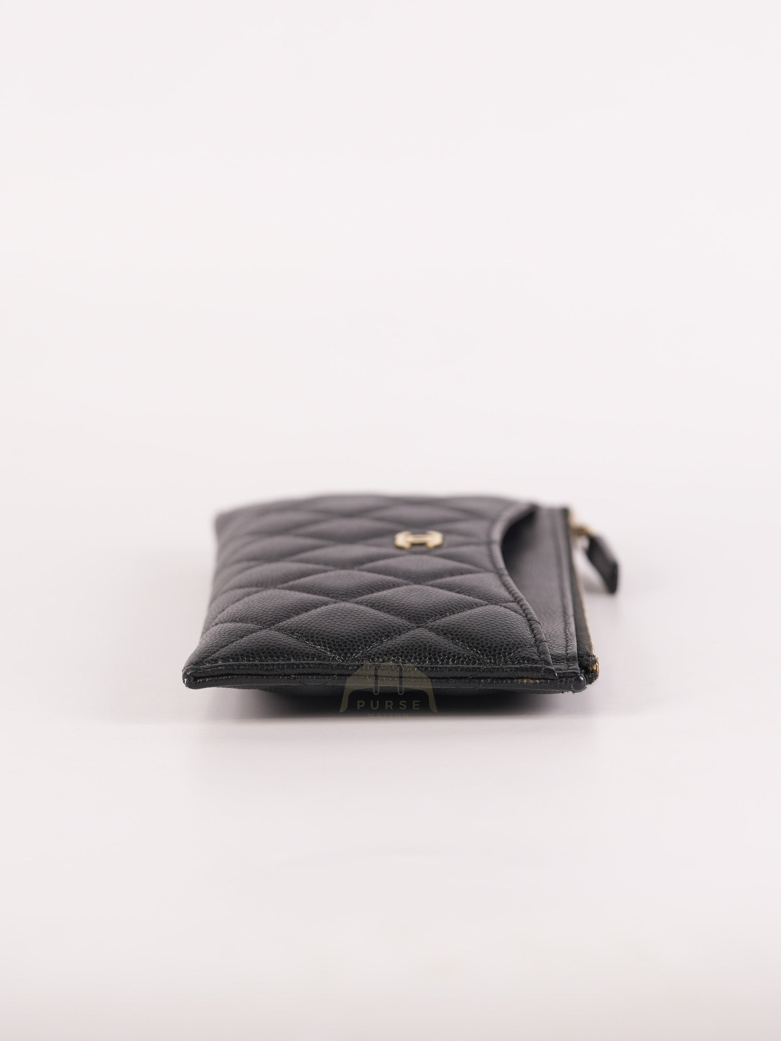 Zip Pouch Wallet in Black Caviar Leather Gold Hardware (Series 28)