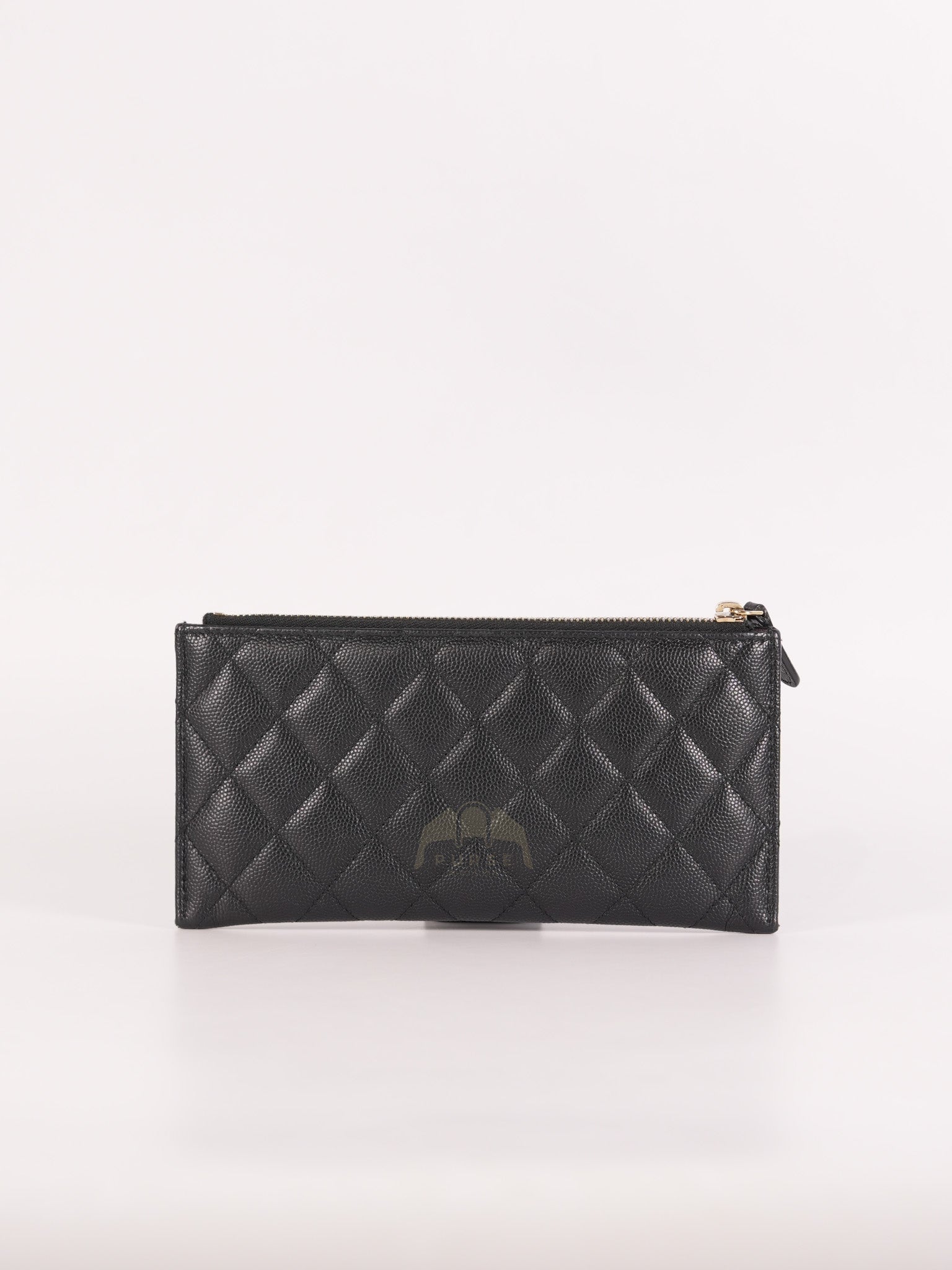 Zip Pouch Wallet in Black Caviar Leather Gold Hardware (Series 28)