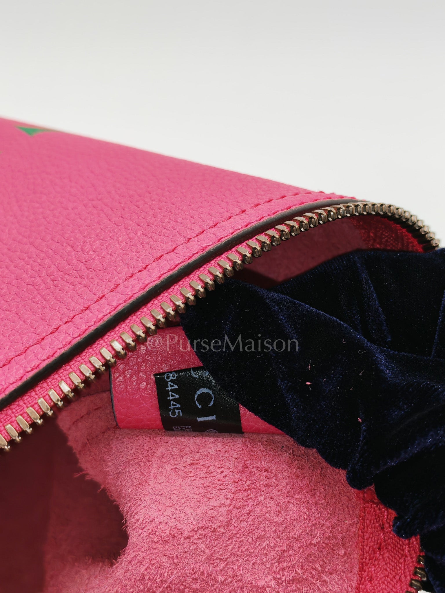 Porfolio Clutch in Pink Gucci Print Prominent Green Logo | Purse Maison Luxury Bags Shop
