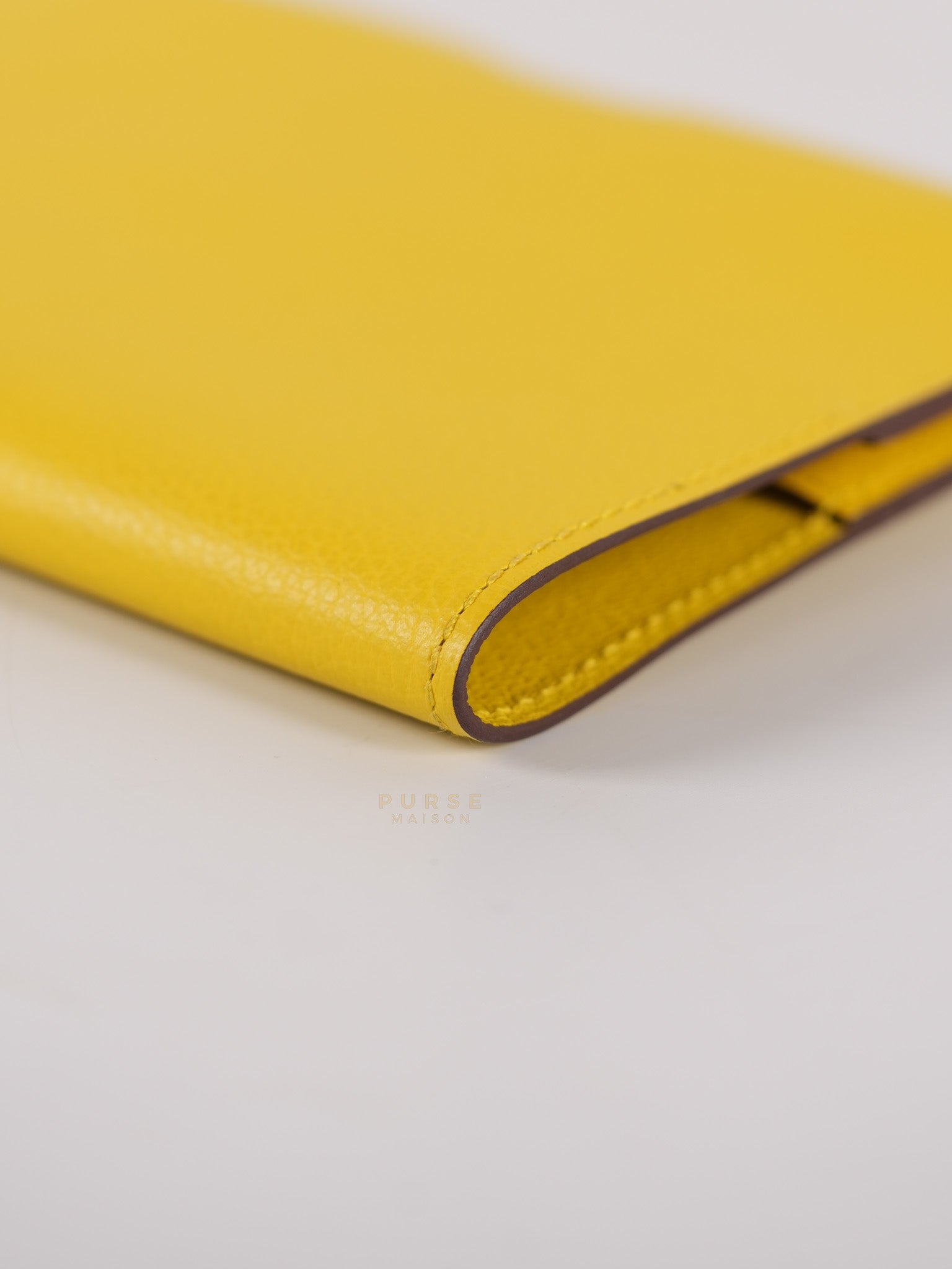 Porte Cartes (Passport Holder) Jaune Evercolor Leather and Palladium Hardware Stamp B (2023) | Purse Maison Luxury Bags Shop