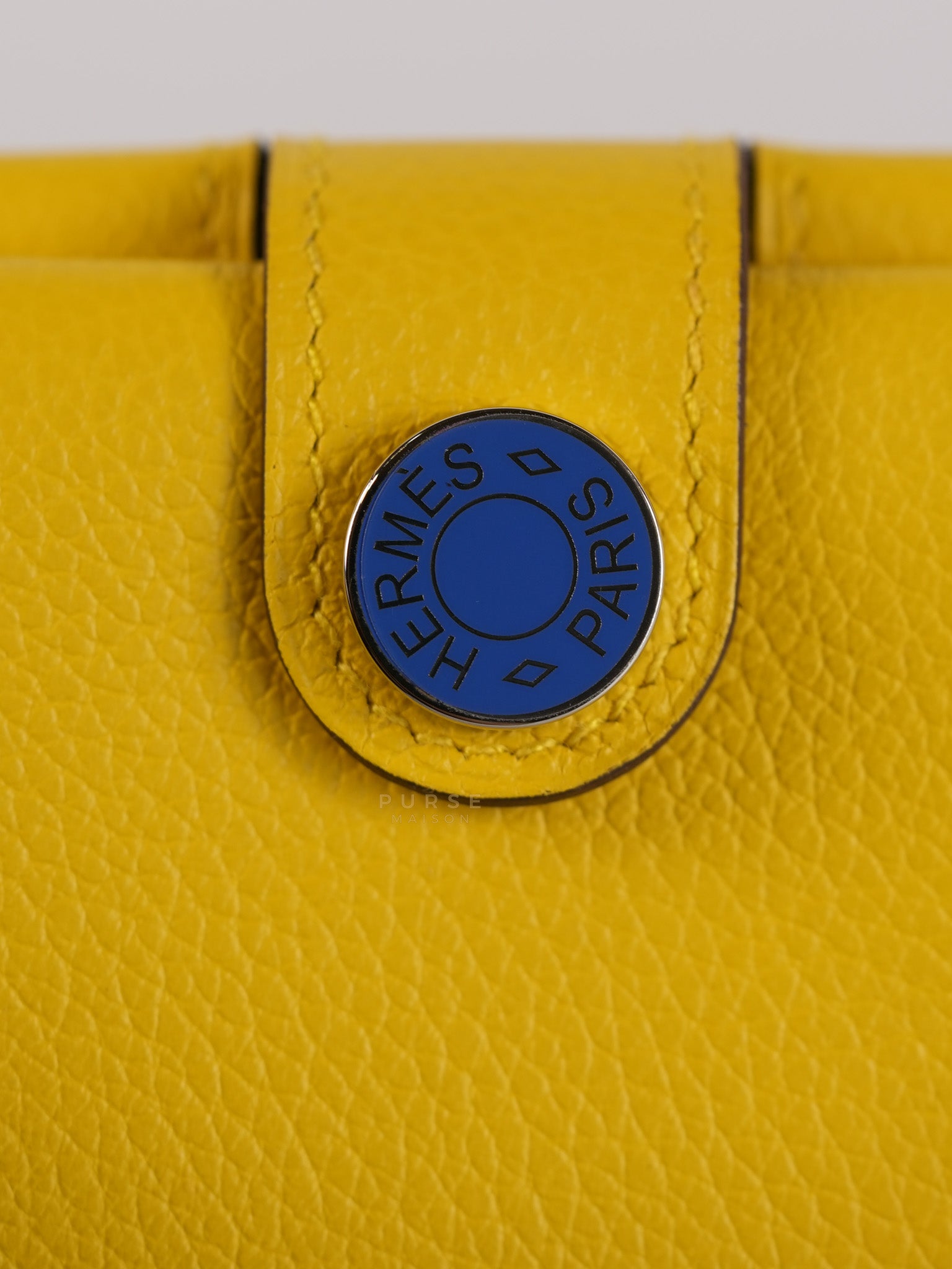 Porte Cartes (Passport Holder) Jaune Evercolor Leather and Palladium Hardware Stamp B (2023) | Purse Maison Luxury Bags Shop