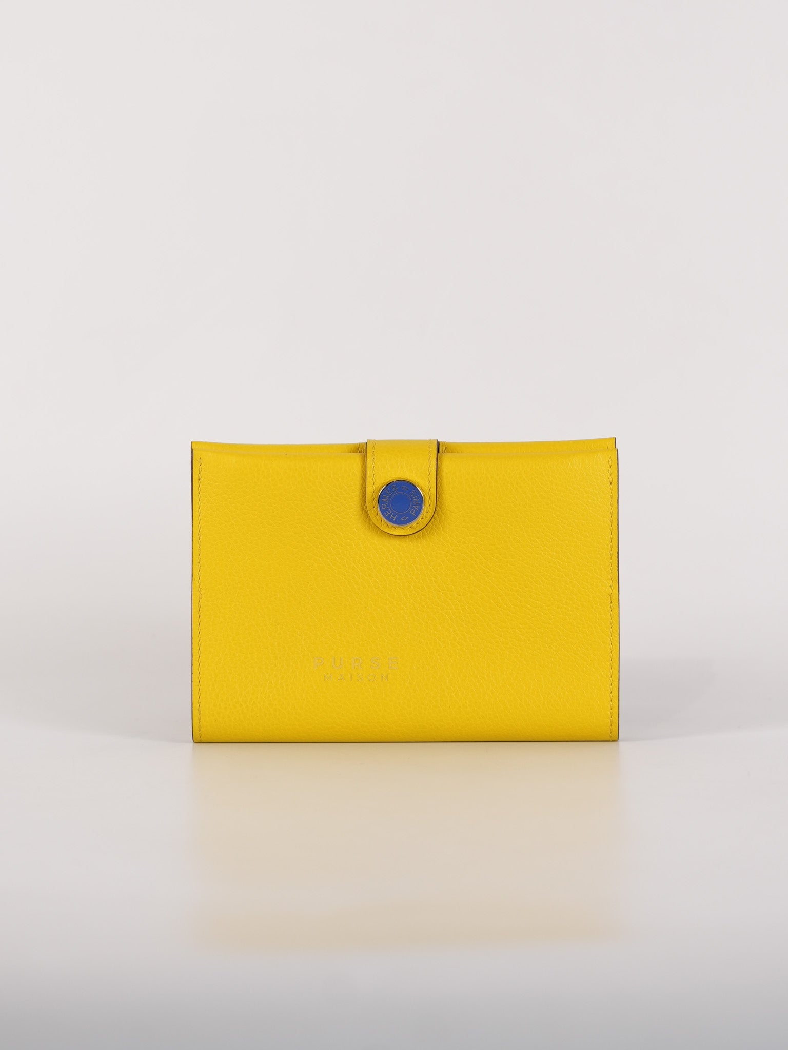 Porte Cartes (Passport Holder) Jaune Evercolor Leather and Palladium Hardware Stamp B (2023) | Purse Maison Luxury Bags Shop
