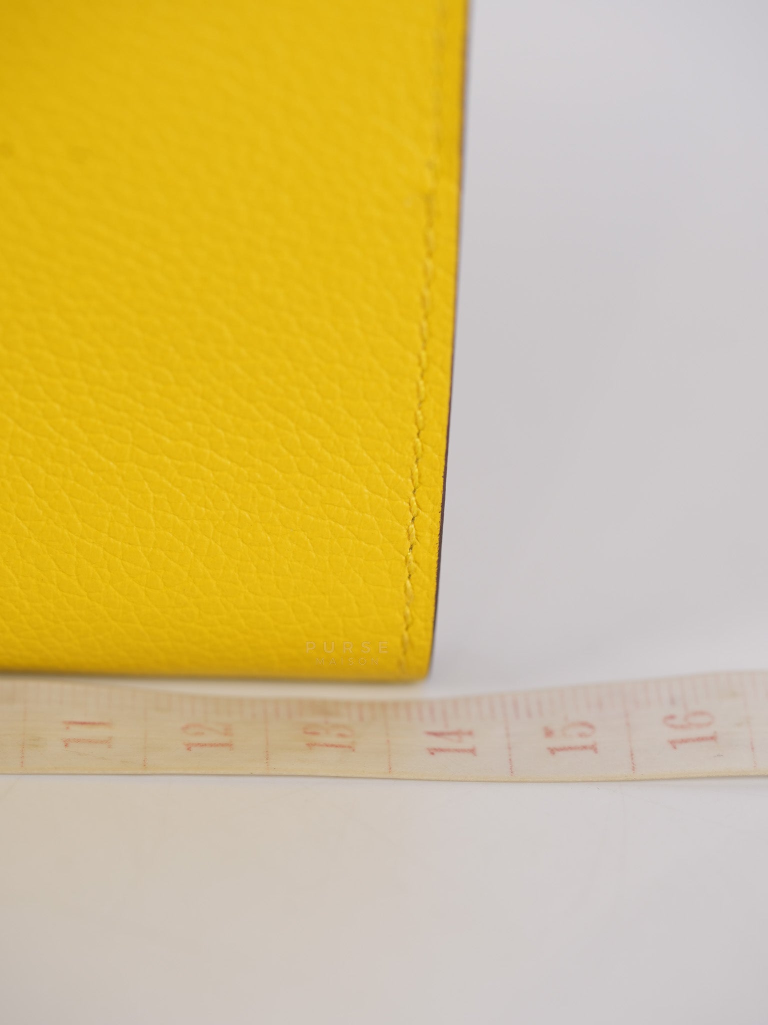 Porte Cartes (Passport Holder) Jaune Evercolor Leather and Palladium Hardware Stamp B (2023) | Purse Maison Luxury Bags Shop