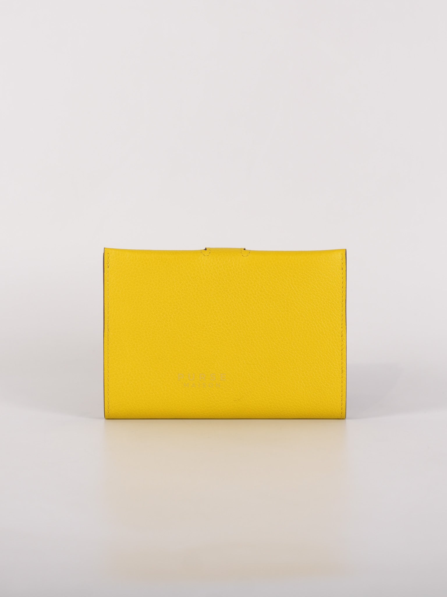 Porte Cartes (Passport Holder) Jaune Evercolor Leather and Palladium Hardware Stamp B (2023) | Purse Maison Luxury Bags Shop