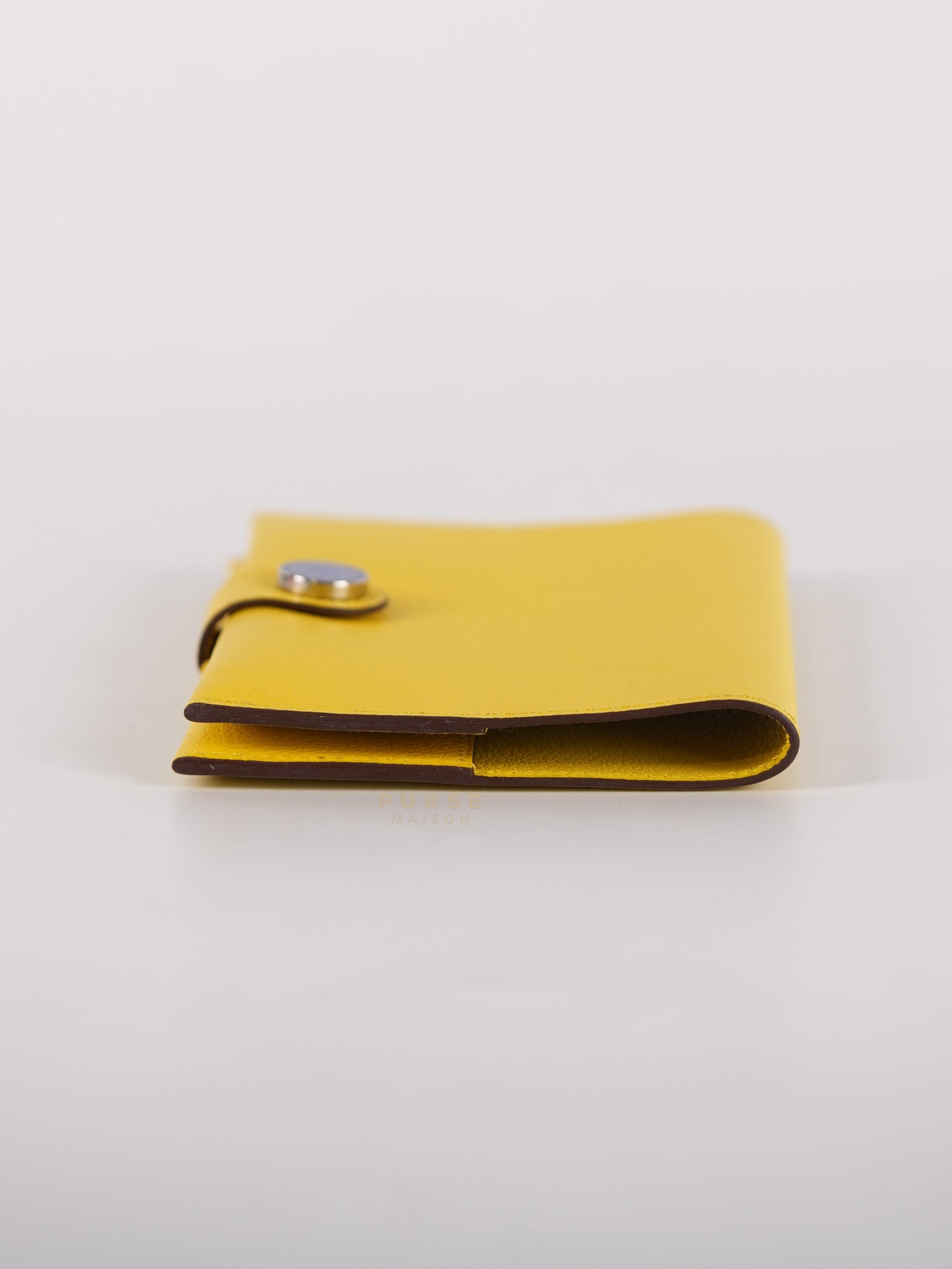 Porte Cartes (Passport Holder) Jaune Evercolor Leather and Palladium Hardware Stamp B (2023) | Purse Maison Luxury Bags Shop
