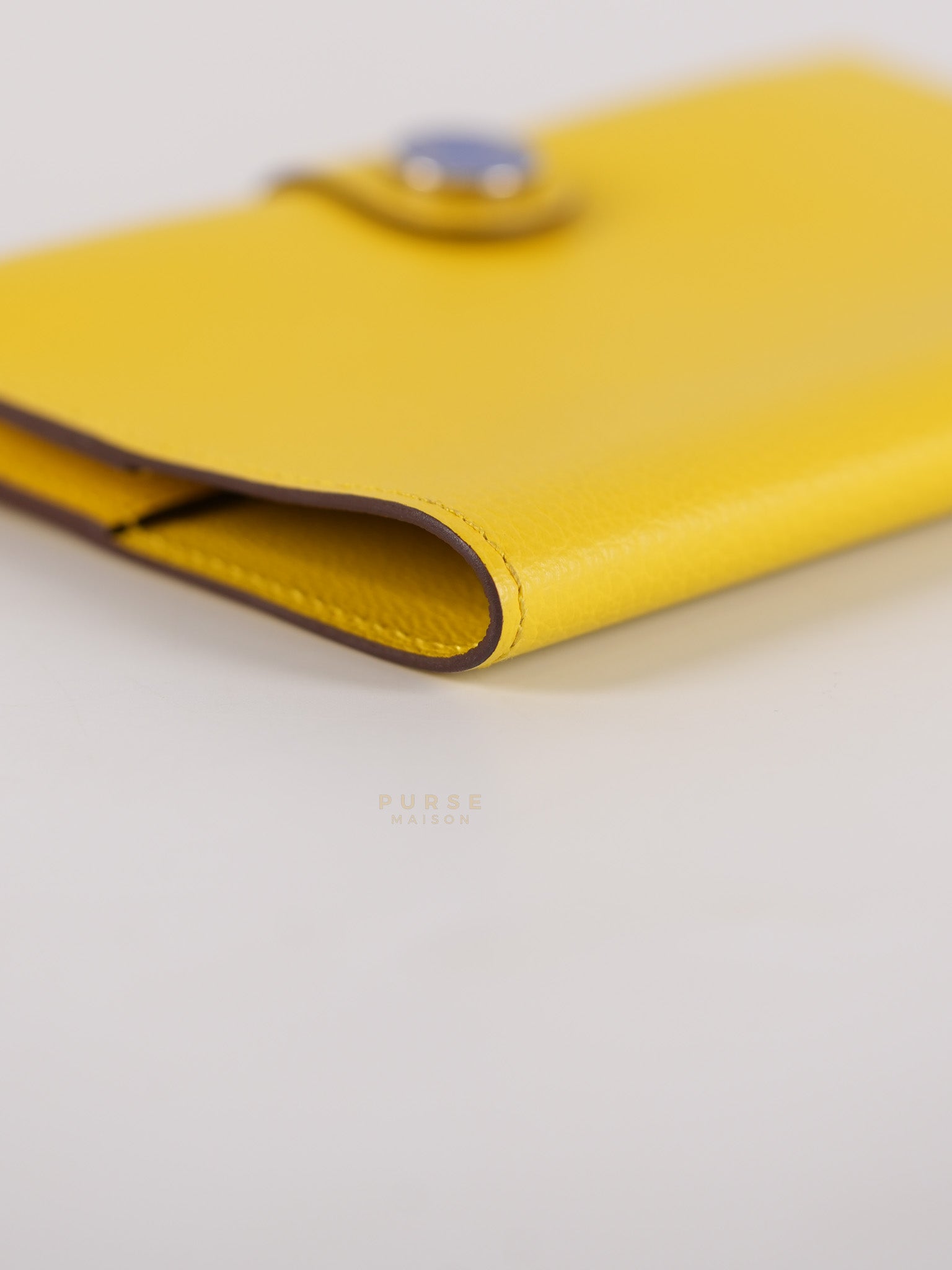 Porte Cartes (Passport Holder) Jaune Evercolor Leather and Palladium Hardware Stamp B (2023) | Purse Maison Luxury Bags Shop