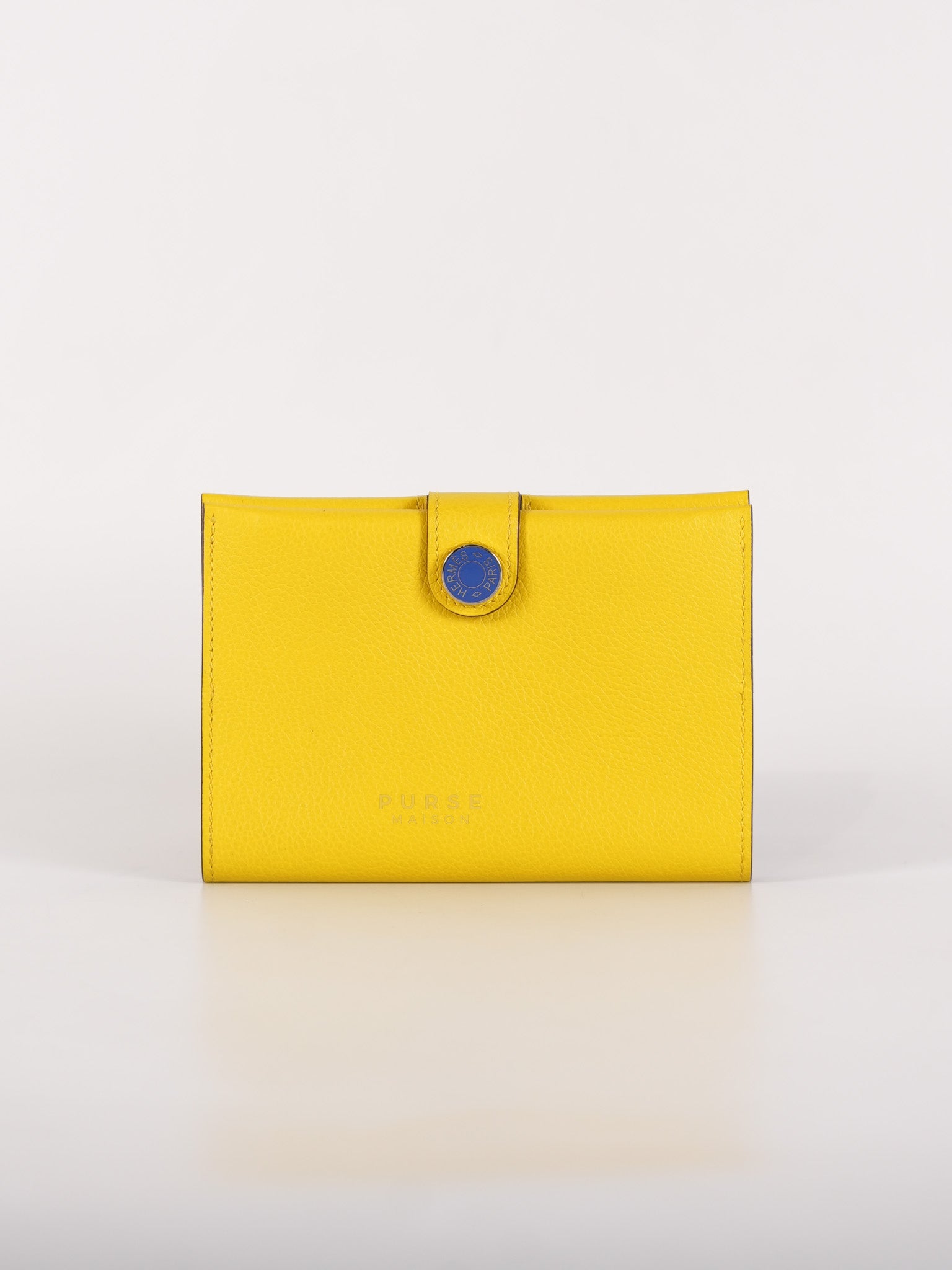 Porte Cartes (Passport Holder) Jaune Evercolor Leather and Palladium Hardware Stamp B (2023) | Purse Maison Luxury Bags Shop